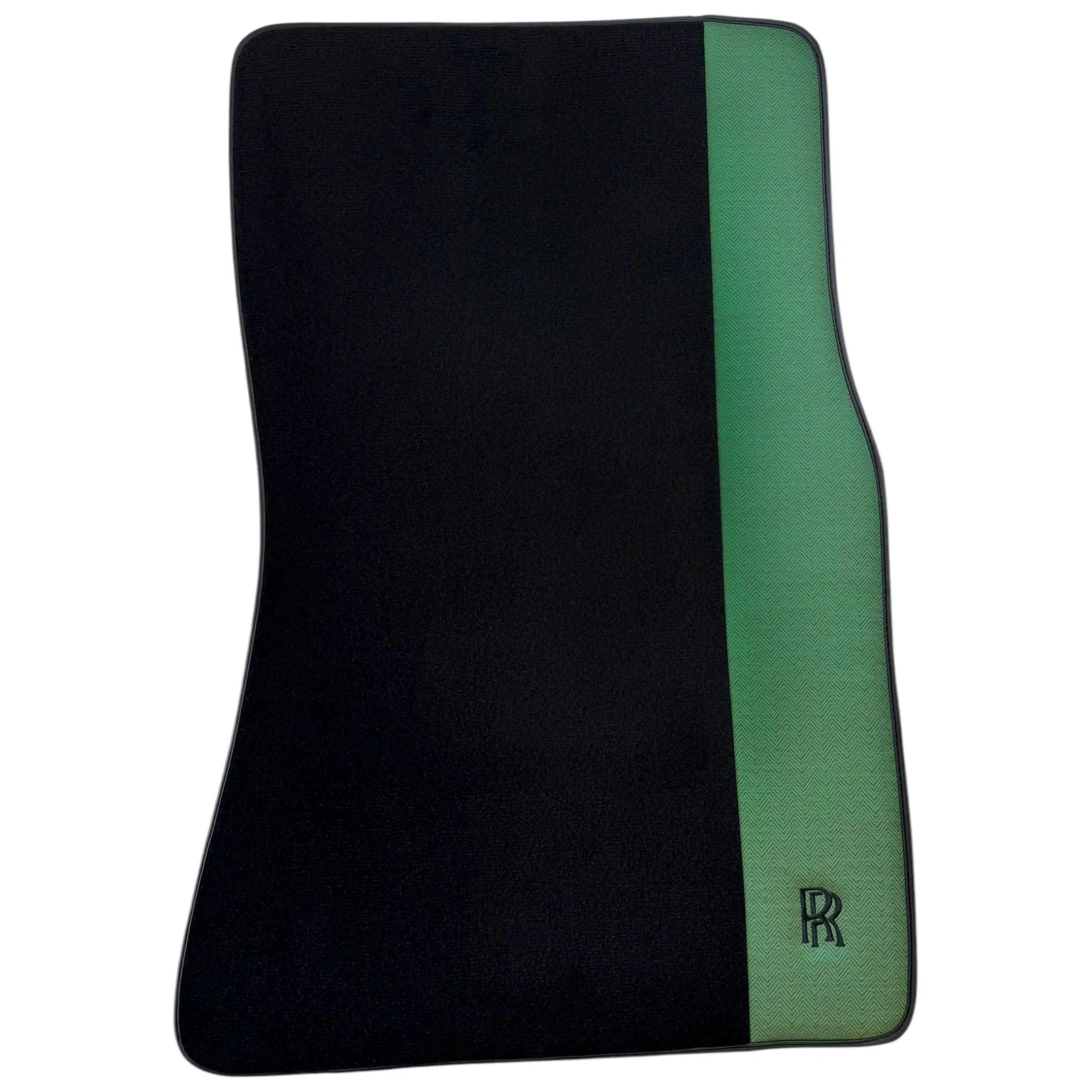 Black Floor Mats for Rolls Royce Phantom Sedan (2003-2016) with Green Leather