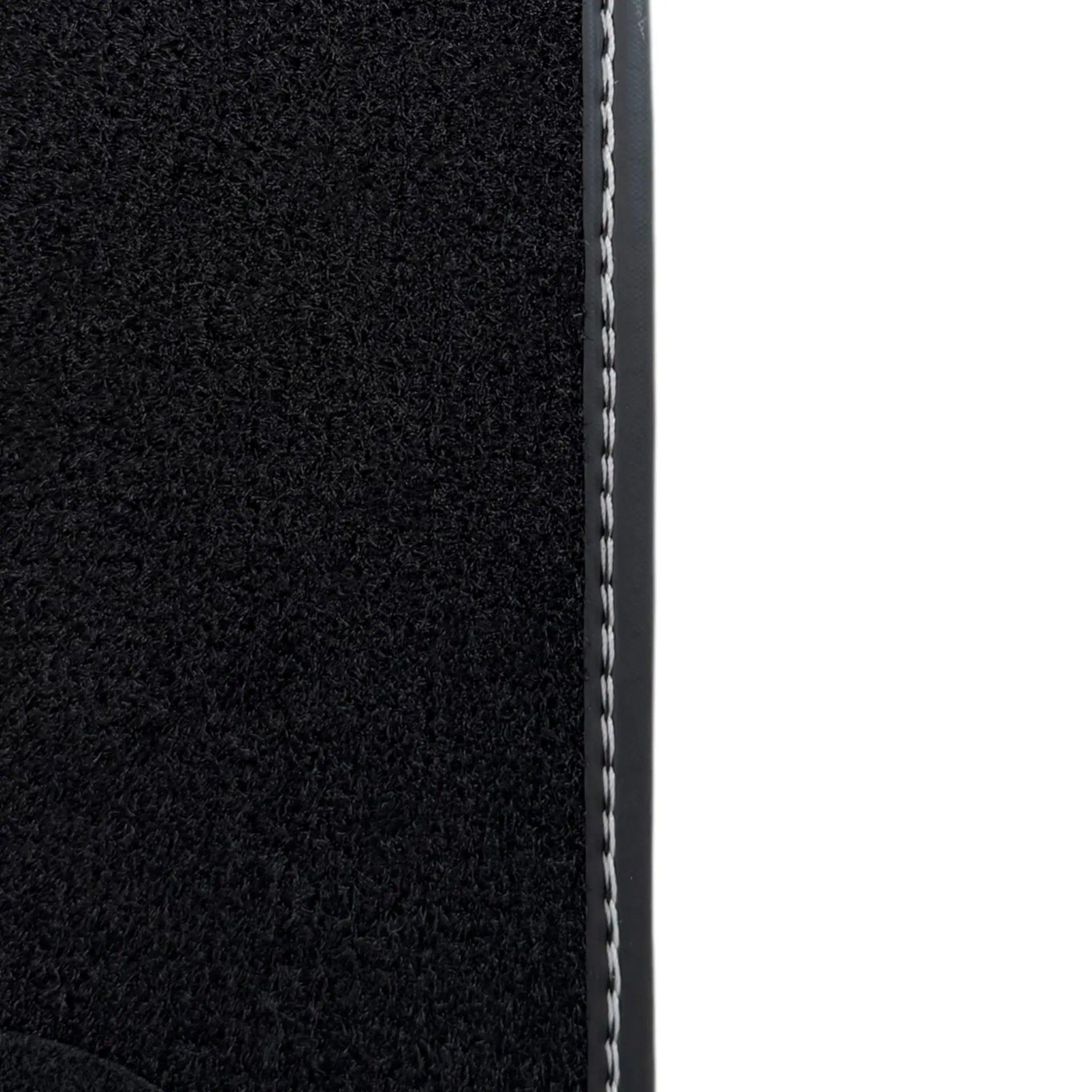 Black Floor Mats for Rolls Royce Phantom VIII 2017-2024 with Gray Leather Borders