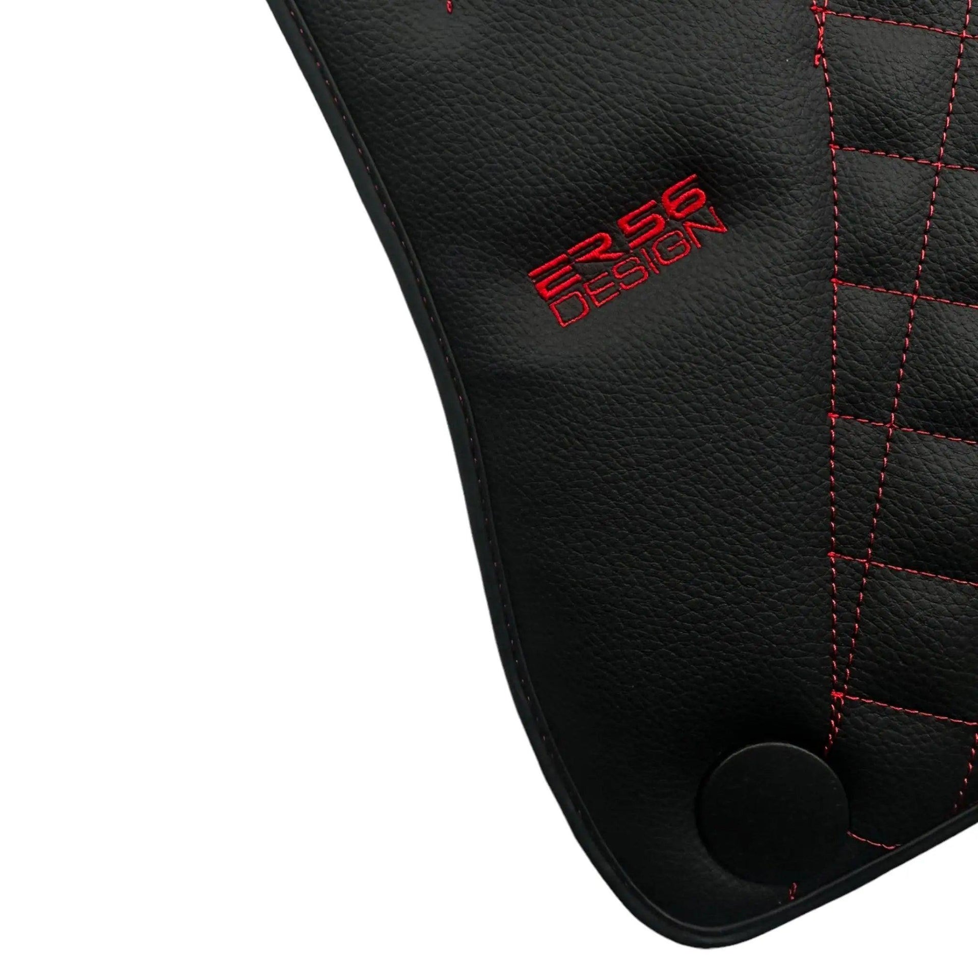 Black Leather Floor Mats For Mercedes Benz E-Class S211 Estate 4Matic (2003-2009) | ER56 Design - AutoWin