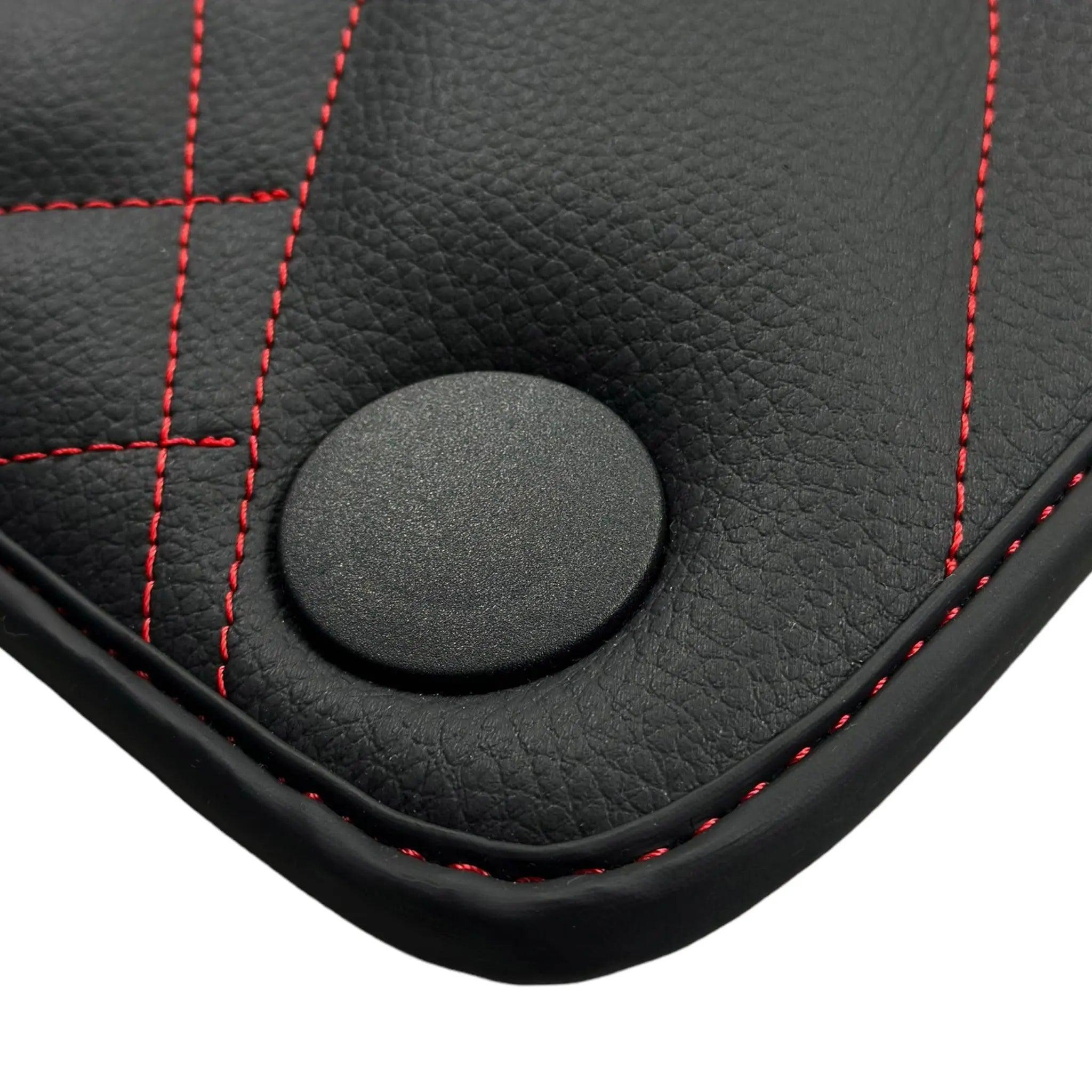 Black Leather Floor Mats For Mercedes Benz GLA-Class H247 (2021-2023) Hybrid | ER56 Design - AutoWin