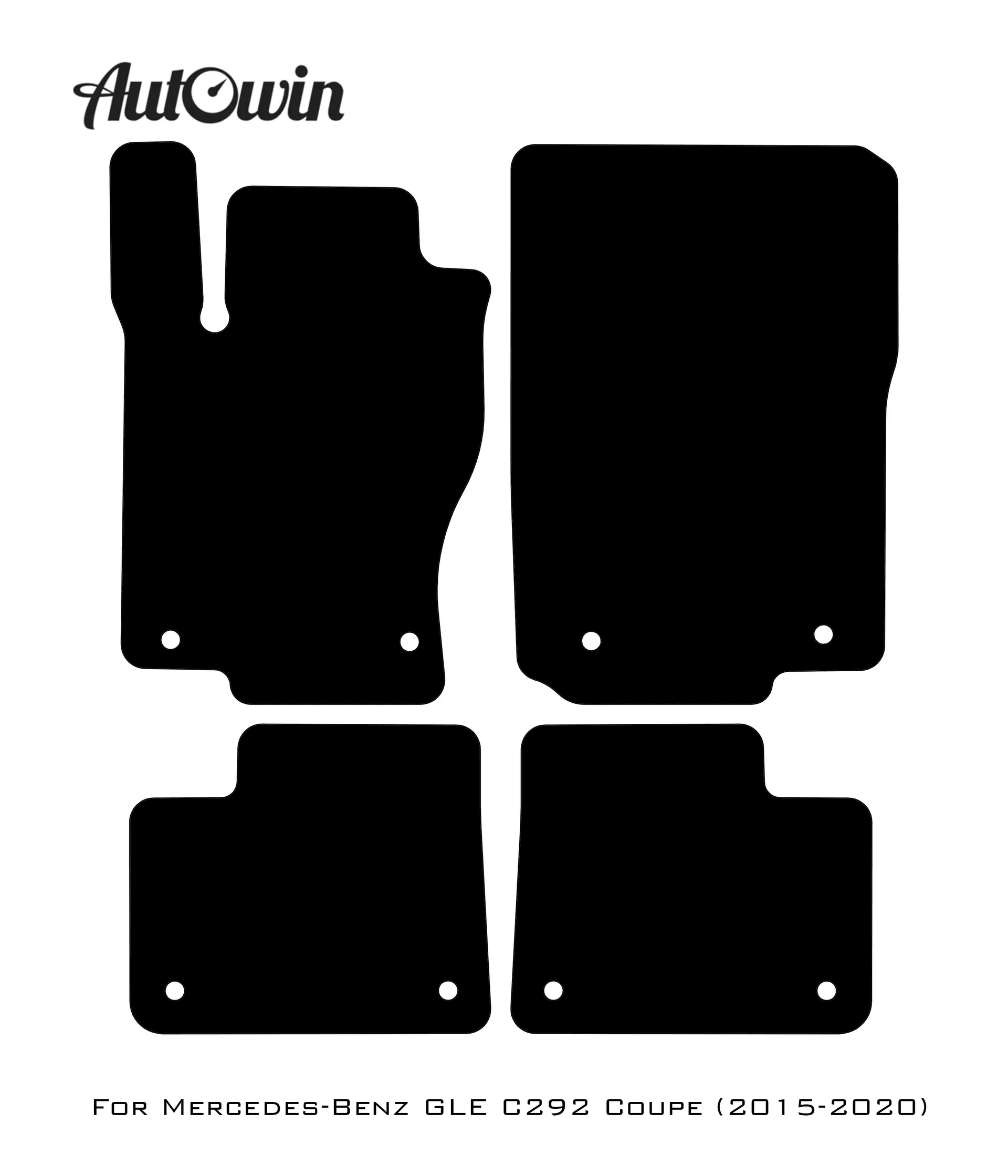 Black Leather Floor Mats For Mercedes Benz GLE-Class C292 Coupe (2015-2020) | ER56 Design - AutoWin