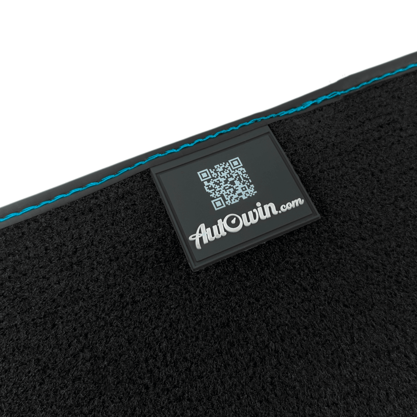 Black Leather Floor Mats for Lamborghini Urus S with Sky Blue Leather Accent