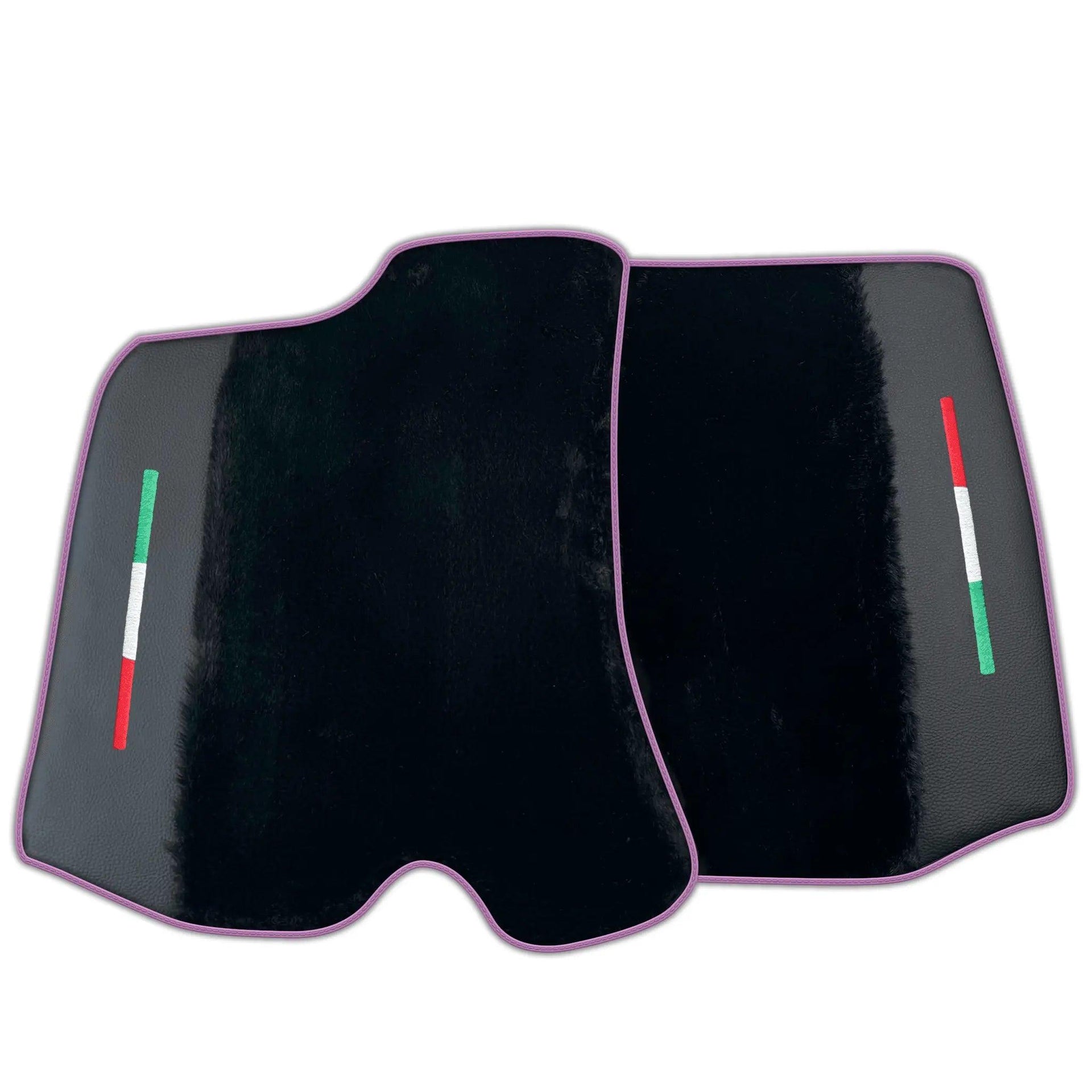 Black Sheepskin Floor Mats for Ferrari Portofino M (2018-2023) with Leather | Various Trim Colors