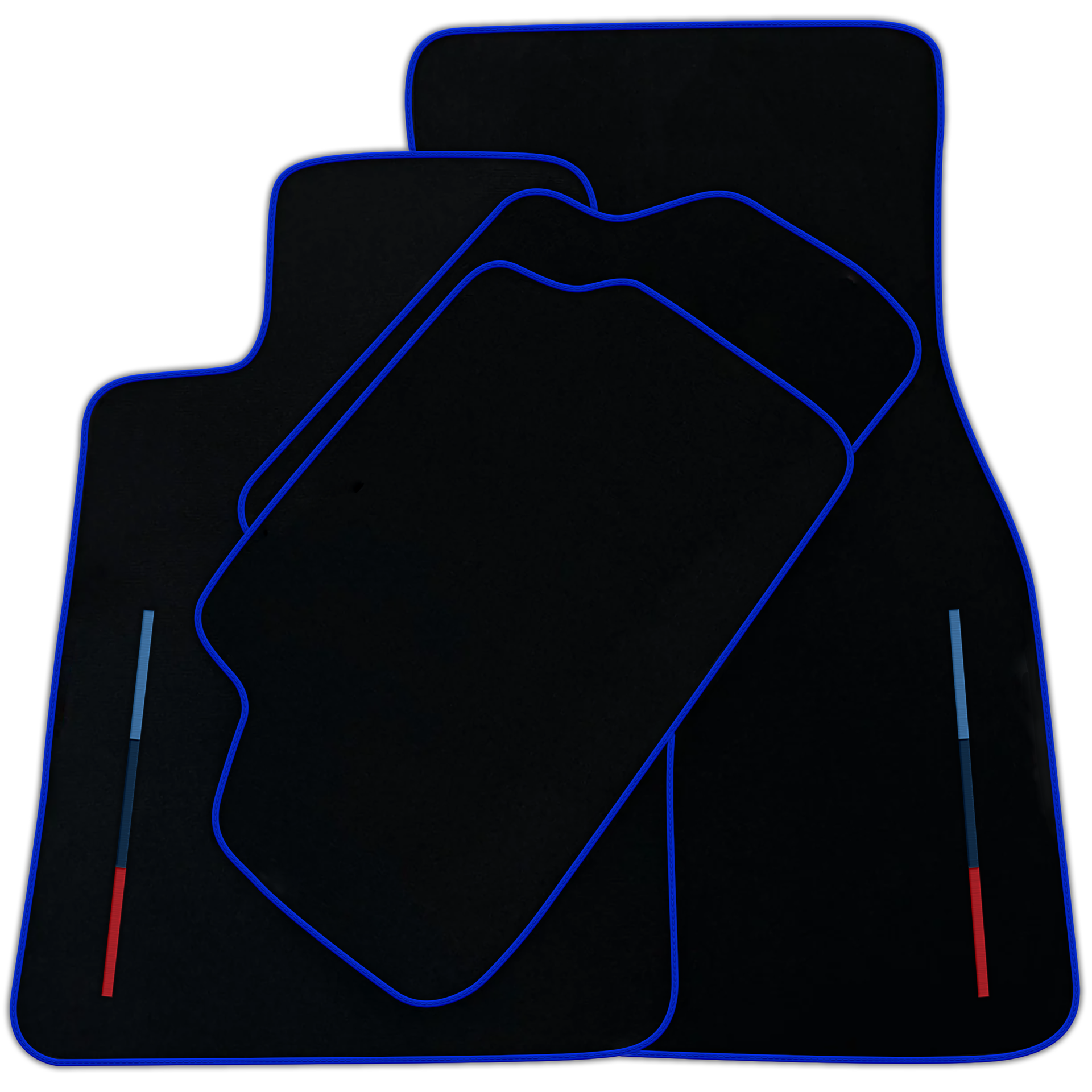 Black Floor Mats for BMW iX (2022-2024) with Color Stripes Tailored Set Perfect Fit | Various Trim Colors