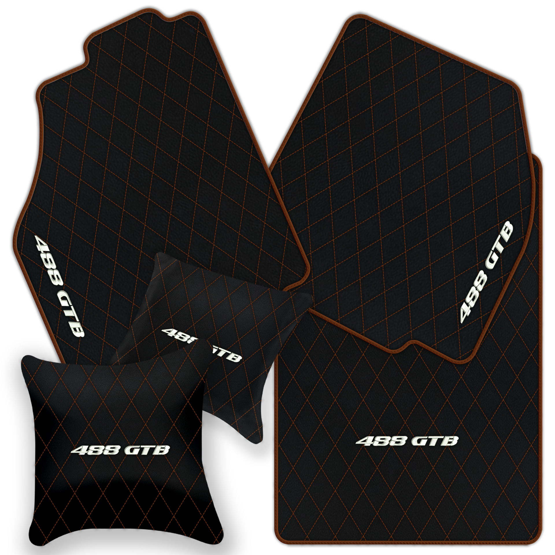Premium Black Leather Floor Mats for Ferrari 458 Italia (2009-2015)