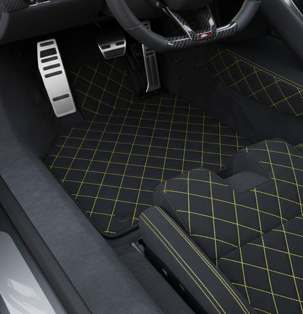 Customizable Leather Floor Mats with Triangle Pattern for Lamborghini Countach (1974–1990) - AutoWin