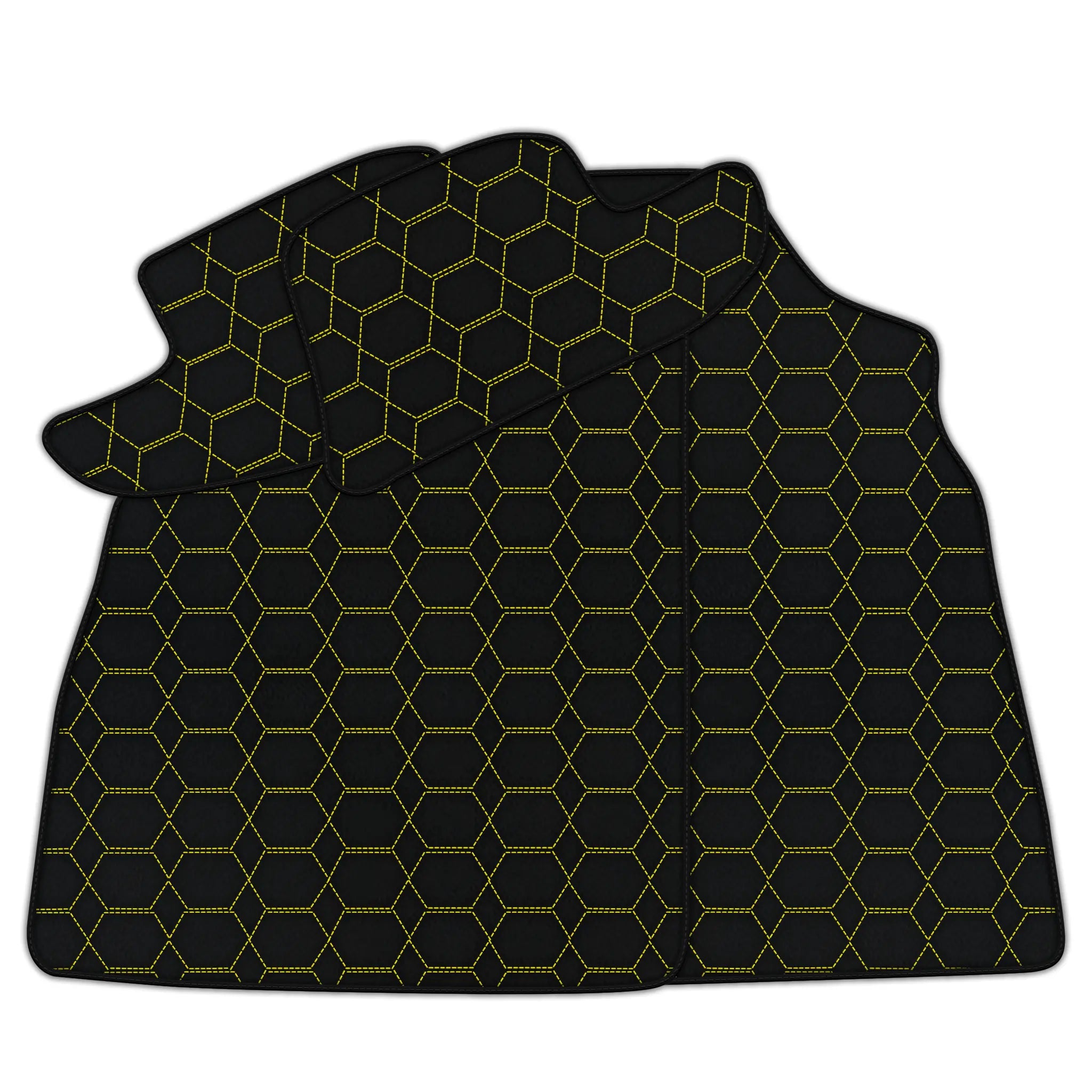 Customizable Leather Floor Mats with Hexagon Hex Pattern for Bentley Continental GT (2011-2018)