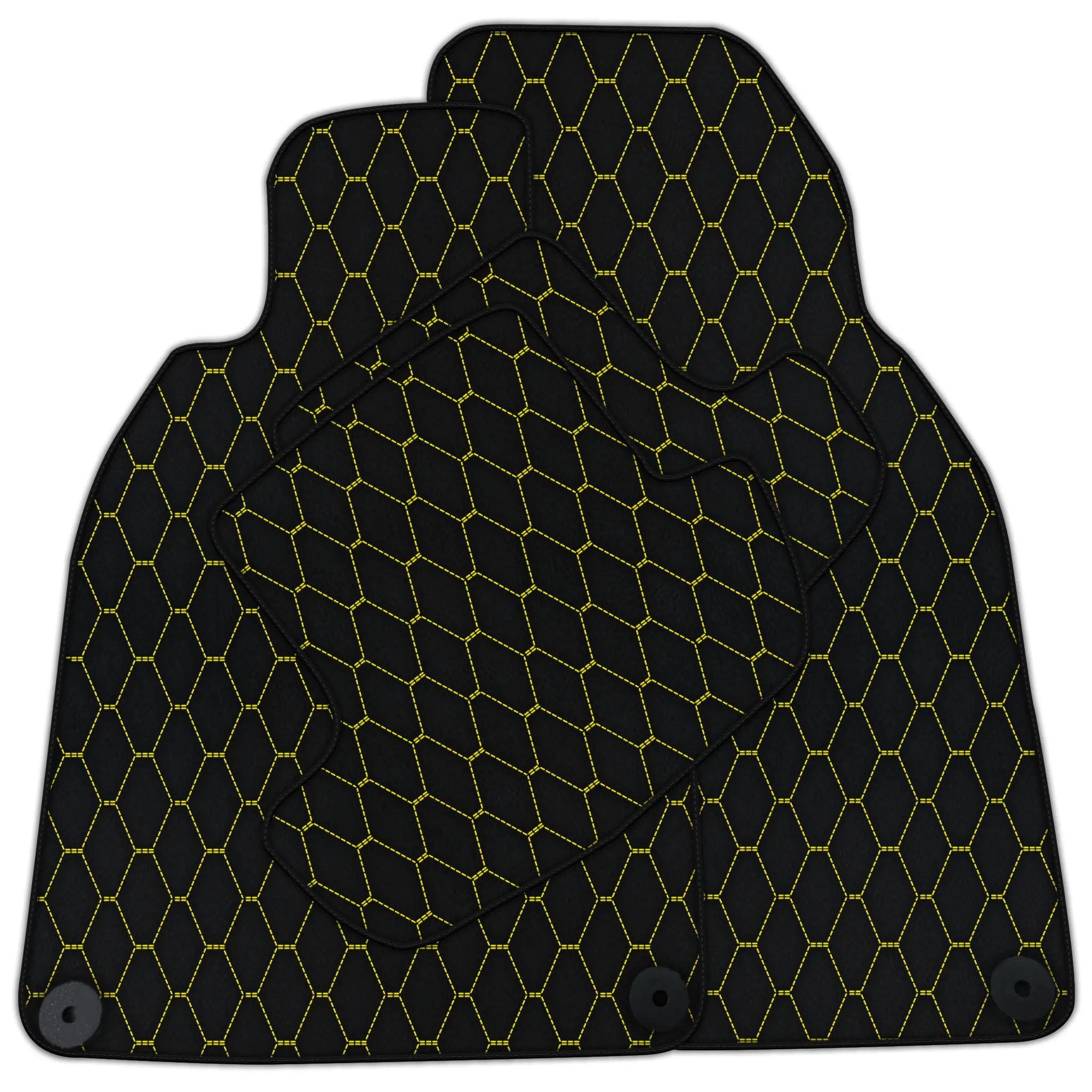 Customizable Leather Floor Mats with Vertical Hex Pattern for Porsche 911 - 992 (2019-2024)