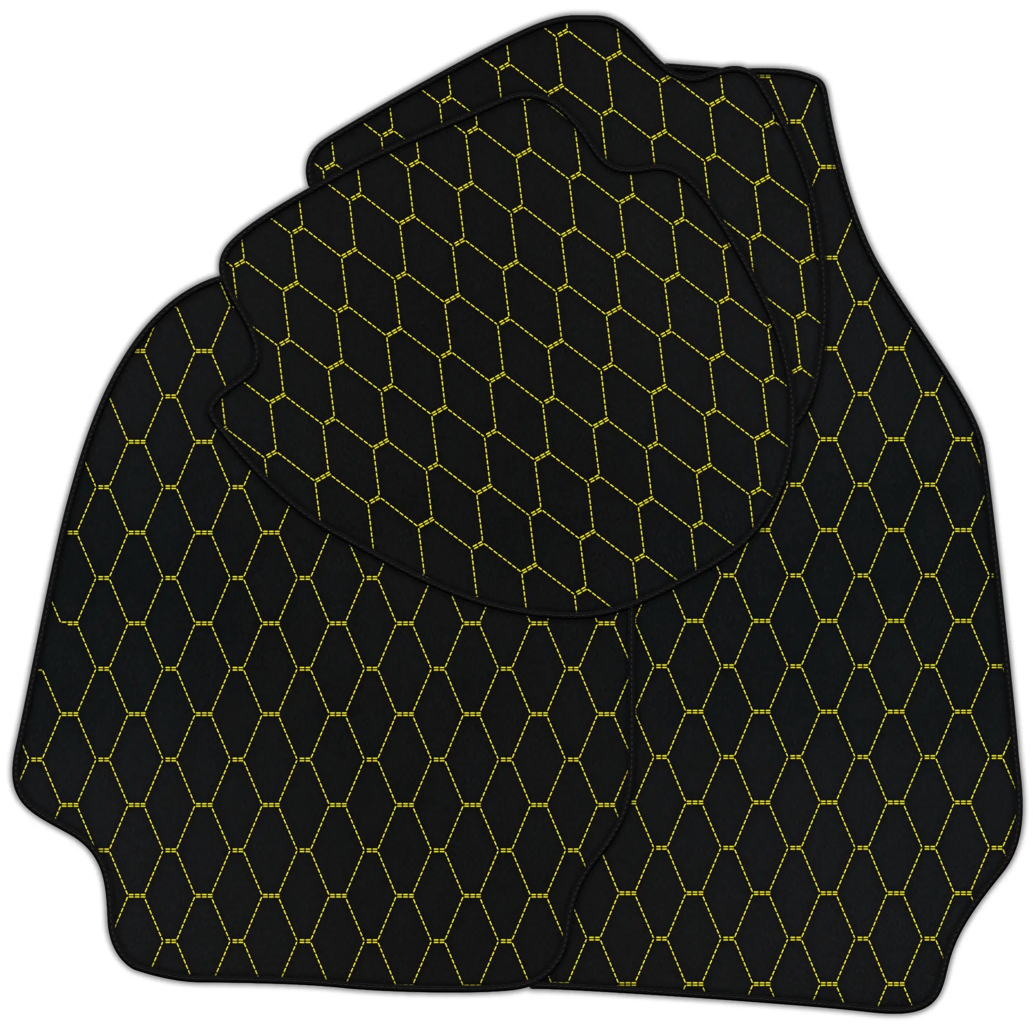Customizable Leather Floor Mats with Vertical Hex Pattern for Porsche Classic 911 (1963-1989)