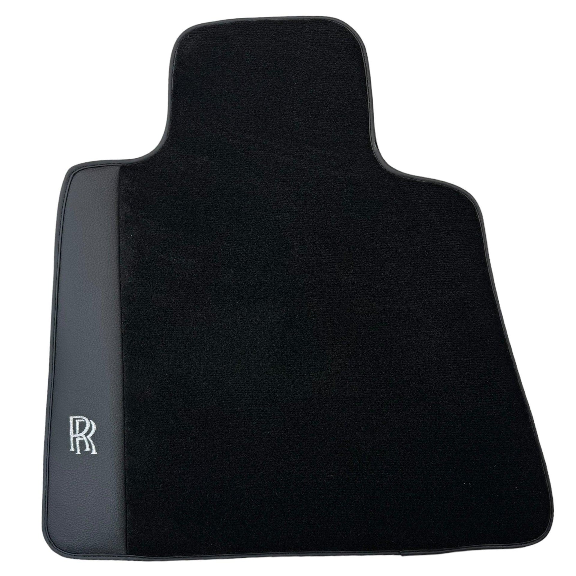 Black Floor Mats for Rolls Royce Cullinan with Black Leather - AutoWin