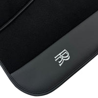 Black Floor Mats for Rolls Royce Cullinan with Black Leather - AutoWin