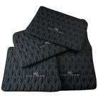 Black Leather Floor Mats for Rolls Royce Cullinan (2018-2023) with White Stitching - AutoWin