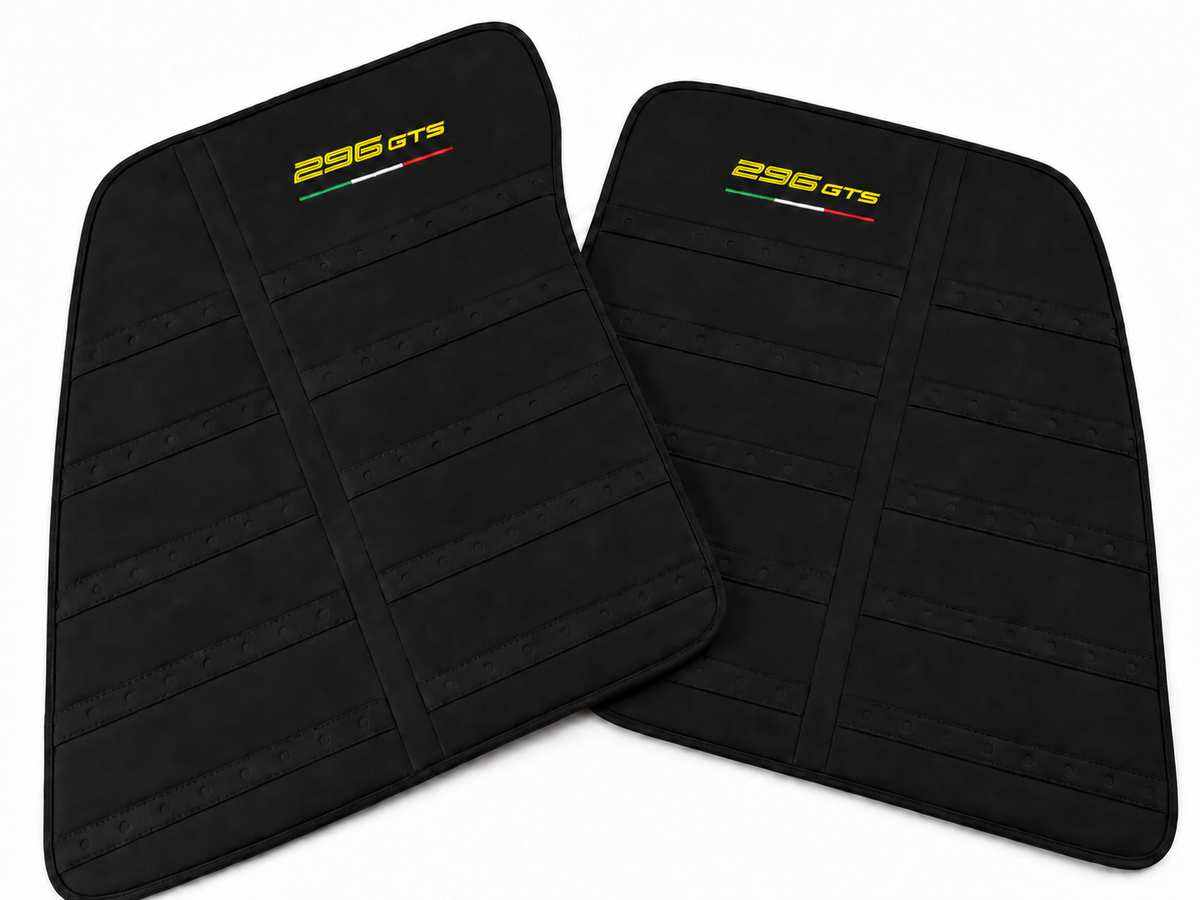Customizable Leather Floor Mats with Square Pattern for Ferrari 296 GTS (2022-2025)