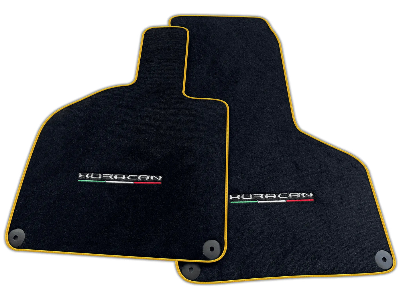 Floor Mats for Lamborghini Huracan With Italian Flag Green Stitch | Various Trim Colors