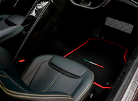 Black Floor Mats For Ferrari GTC4 Lusso (2016-2023) Italian Edition with Red Trim