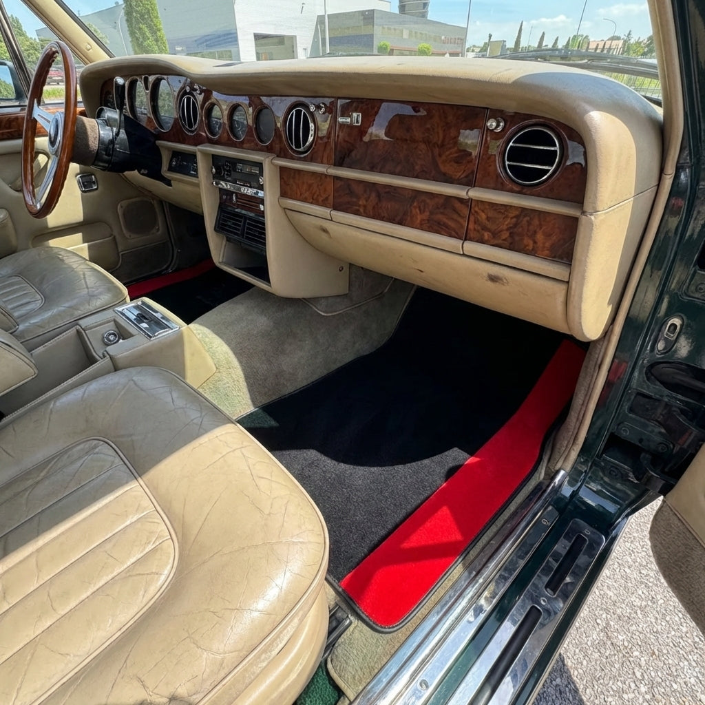 Custom Floor Mats for Rolls Royce Wraith (2013–2023) with Red Alcantara