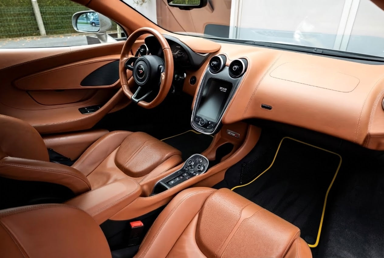 Customizable Floor Mats From Carpet With Leather for McLaren 570S (2015-2021) - AutoWin