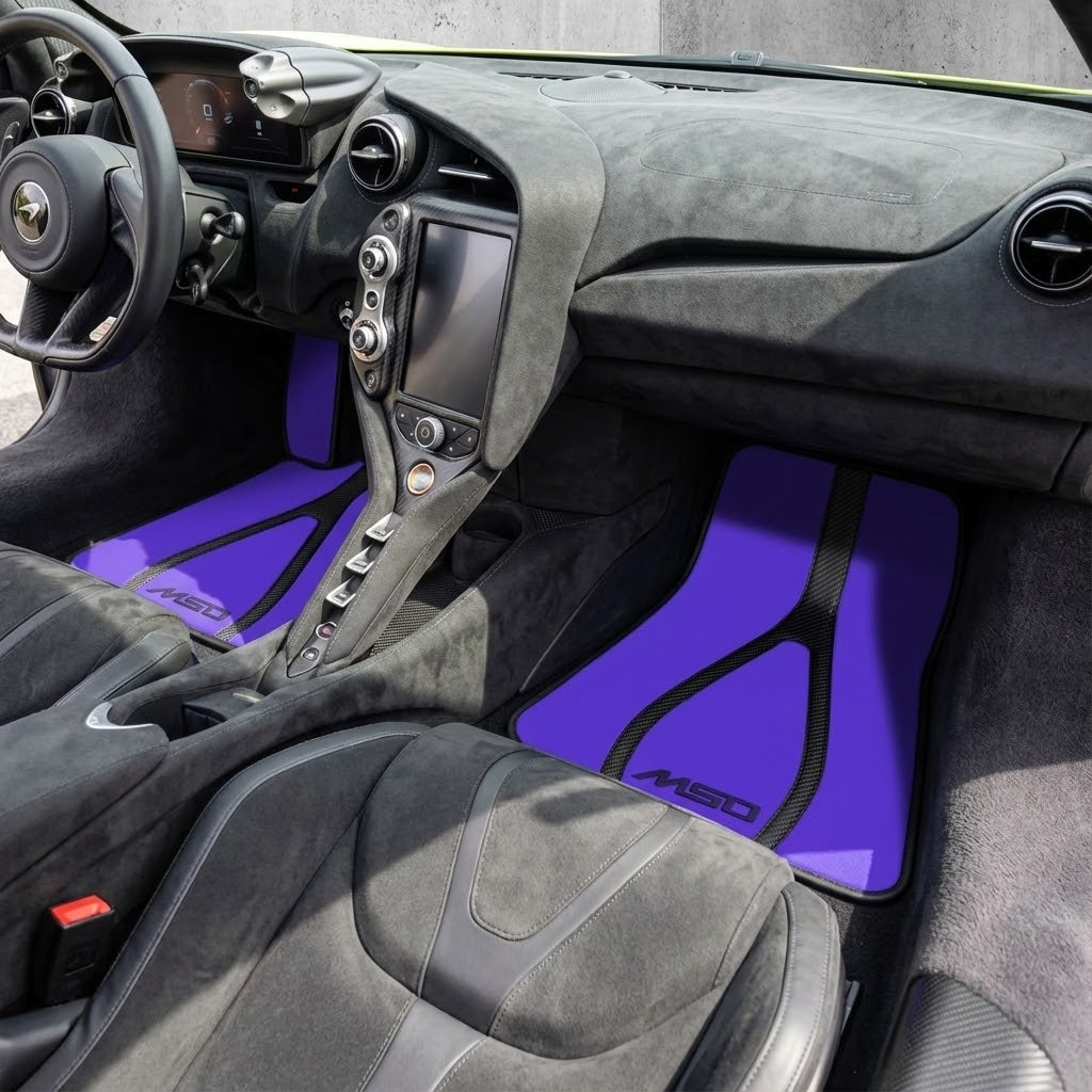 Customizable Leather Floor Mats with Hex Pattern for McLaren 750S (2023-2025) - AutoWin
