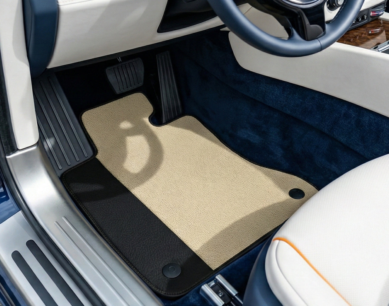 Green Leather Floor Mats for Rolls-Royce Dawn (2016-2023) - ER56 Design