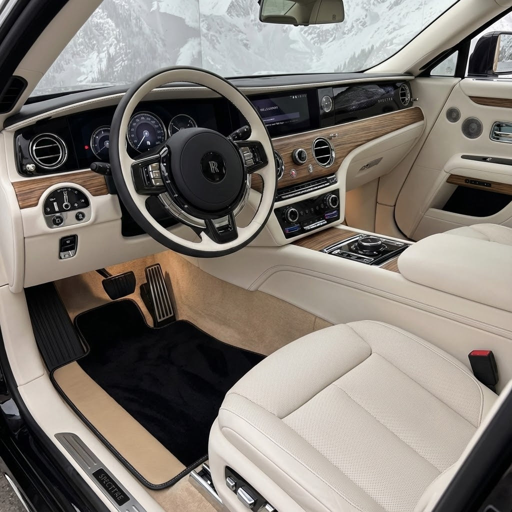 Custom Floor Mats for Rolls Royce Spectre (2023-2024) With Beige Leather
