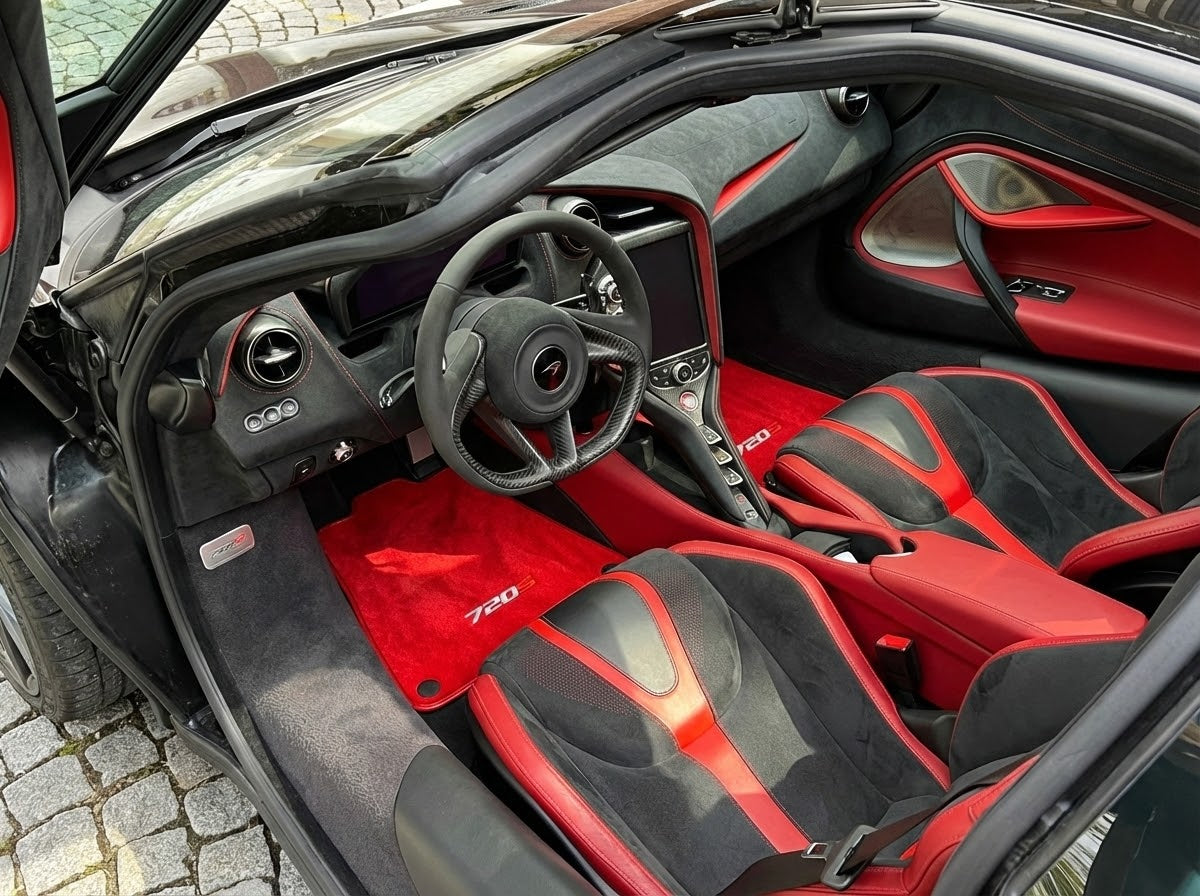 Floor Mats For McLaren 720S Red Tailored Carpets Set AutoWin
