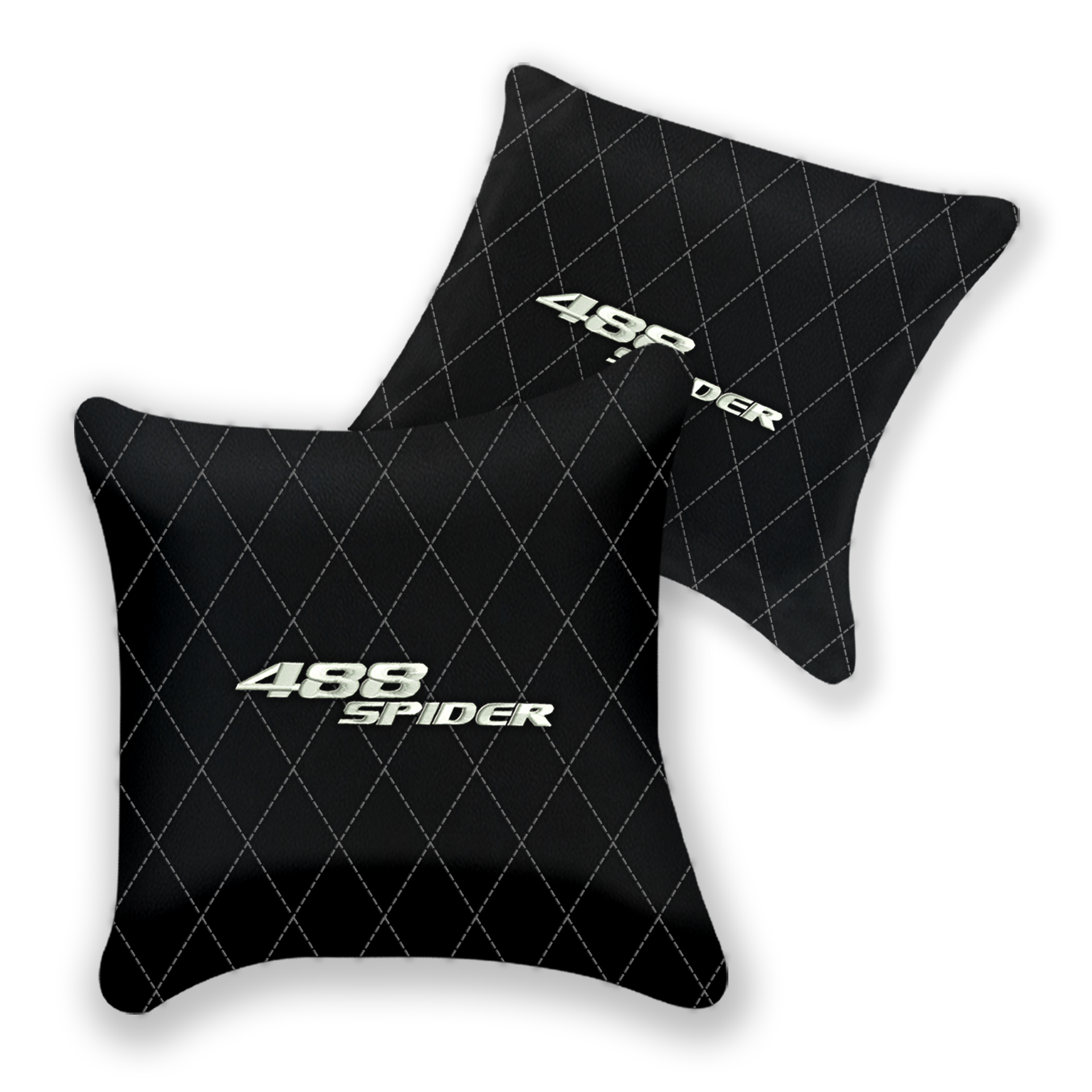 Custom Black Leather Pillows for Ferrari 488 Pista Spider 2019-2021