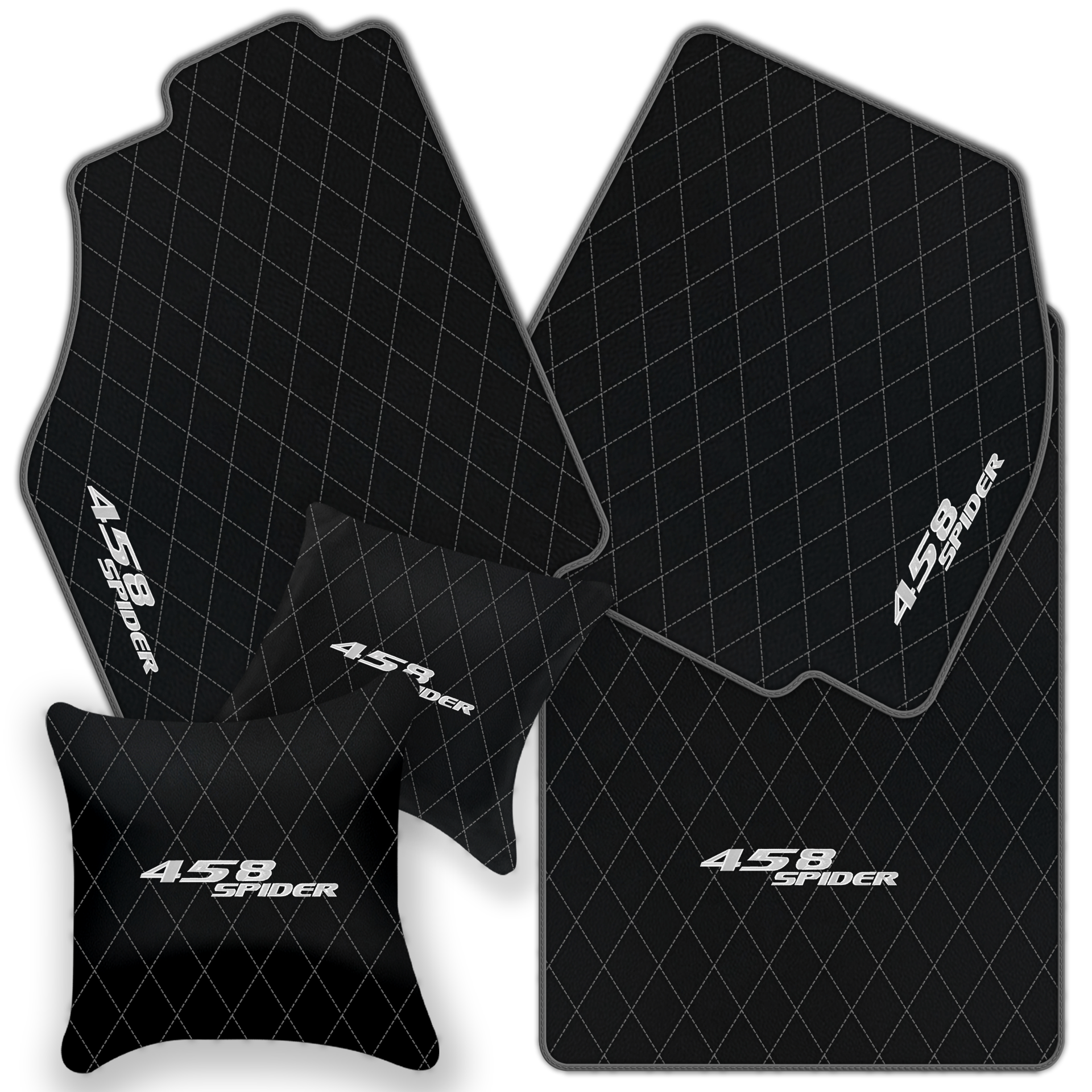 Premium Black Leather Floor Mats for Ferrari 458 Speciale (2012-2015)