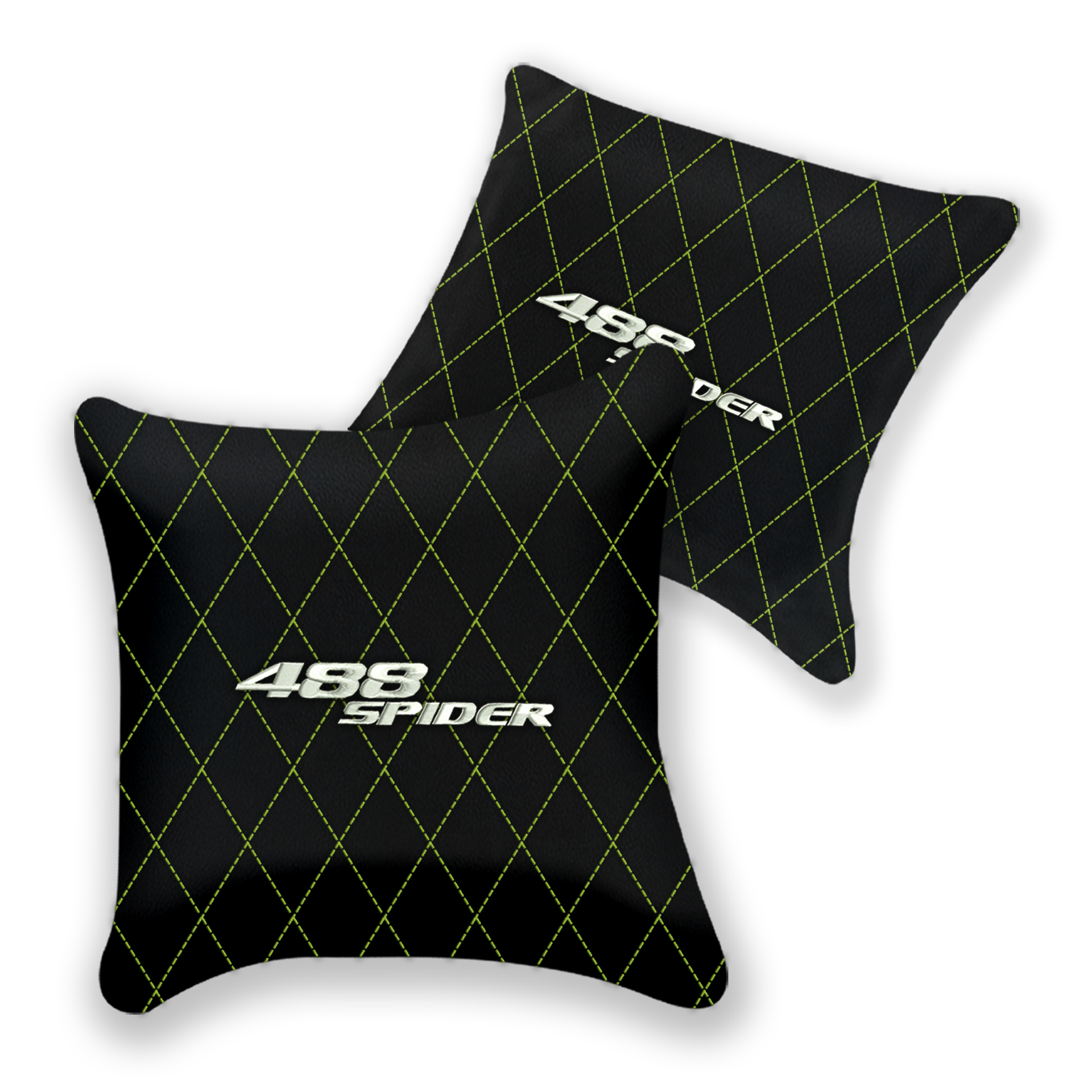 Custom Black Leather Pillows for Ferrari 488 Pista Spider 2019-2021