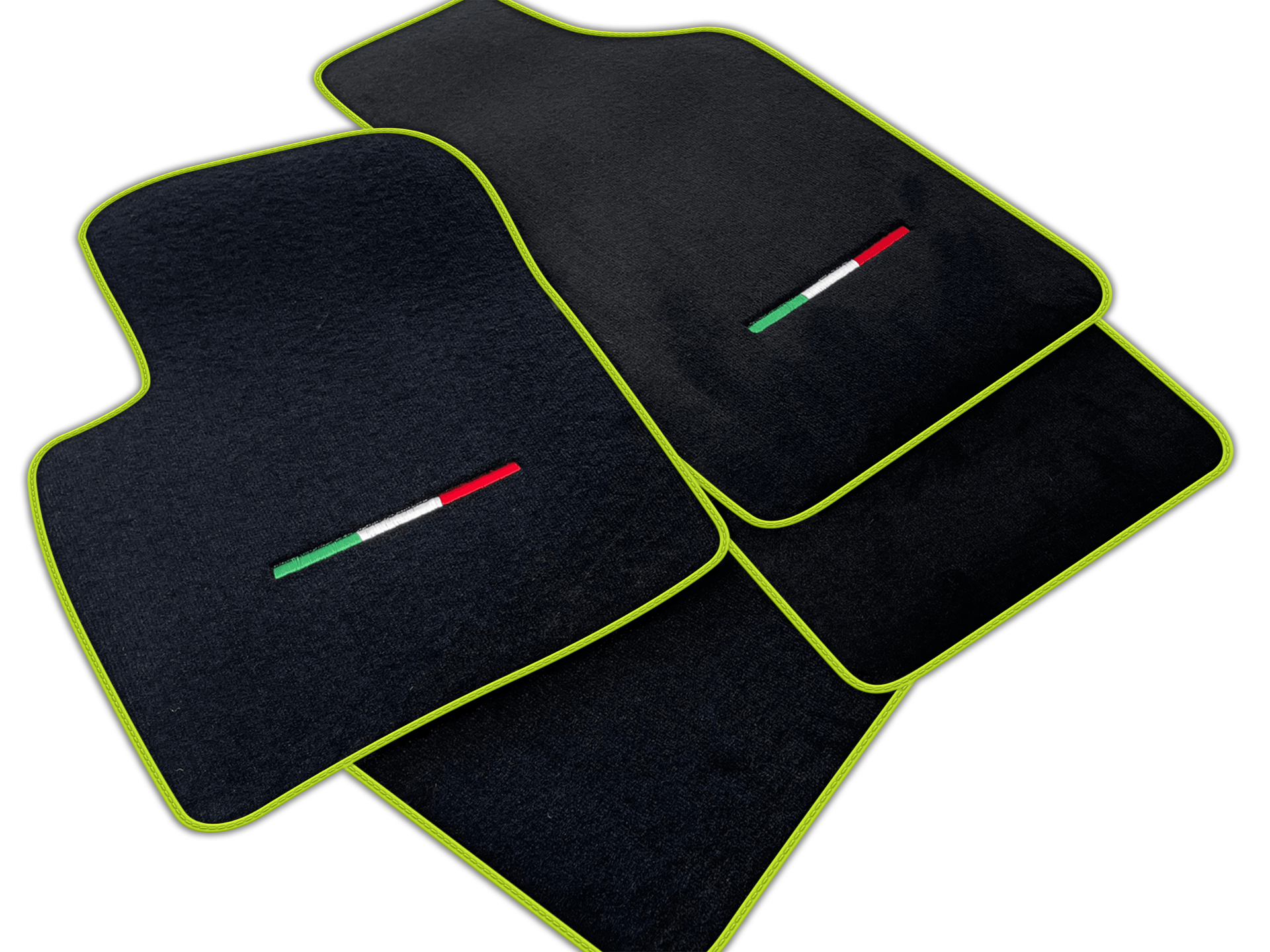 Italian Edition Black Floor Mats for Fiat 500 (2008-2013) Automatic
