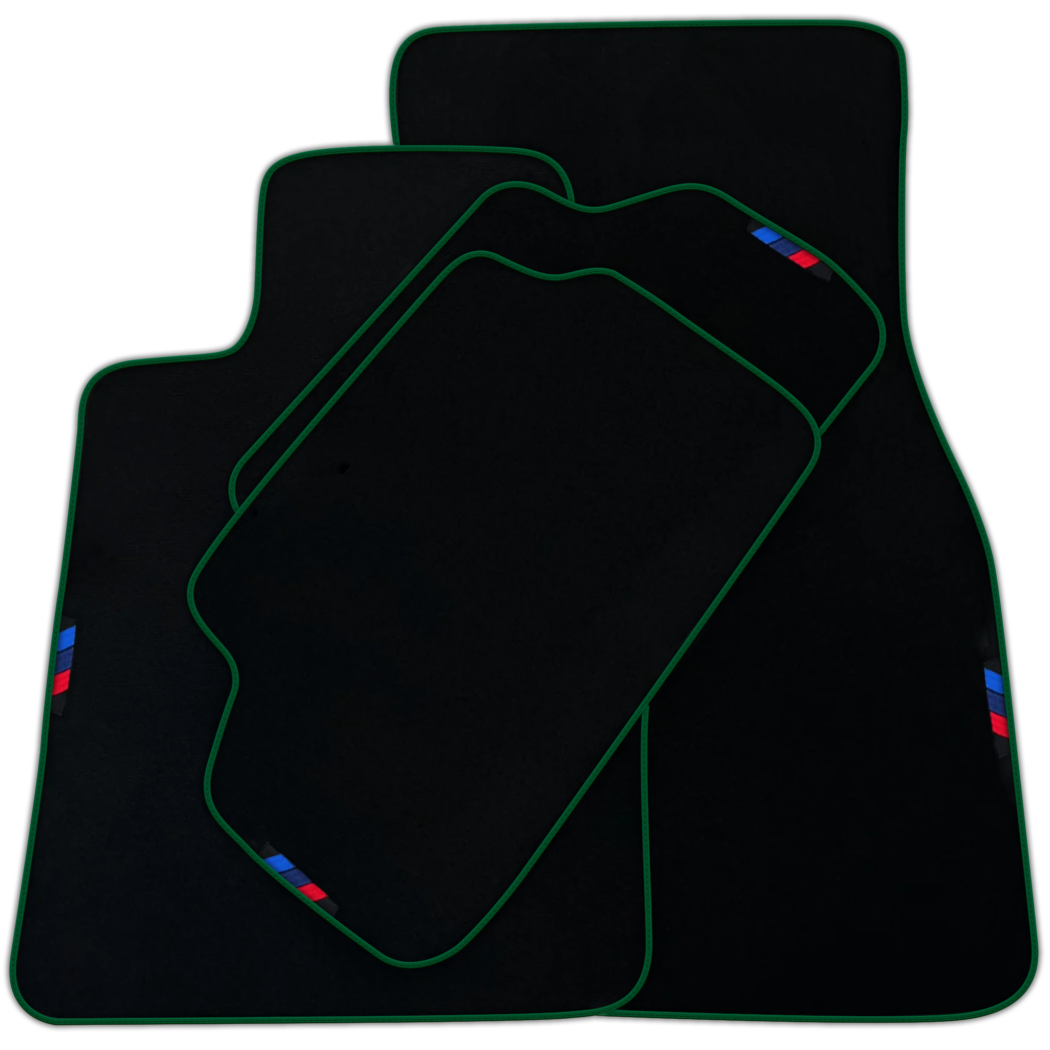 Black Floor Mats For BMW 7 Series G11 | Green Trim AutoWin Brand | Various Trim Colors