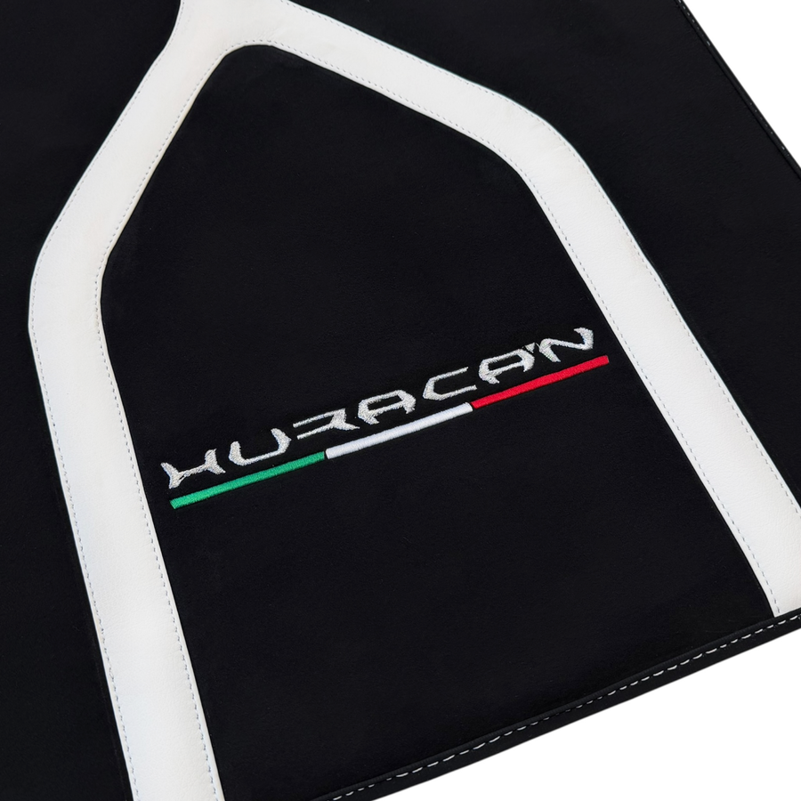  Lamborghini Huracan Floor Mats with Italian Flag and Logo in Orange Embroidery