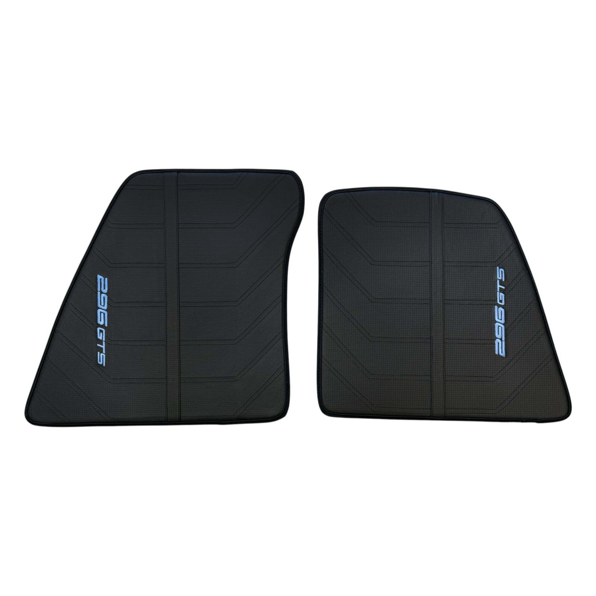 Premium Black Leather Floor Mats for Ferrari 296 GTS 2022-2024