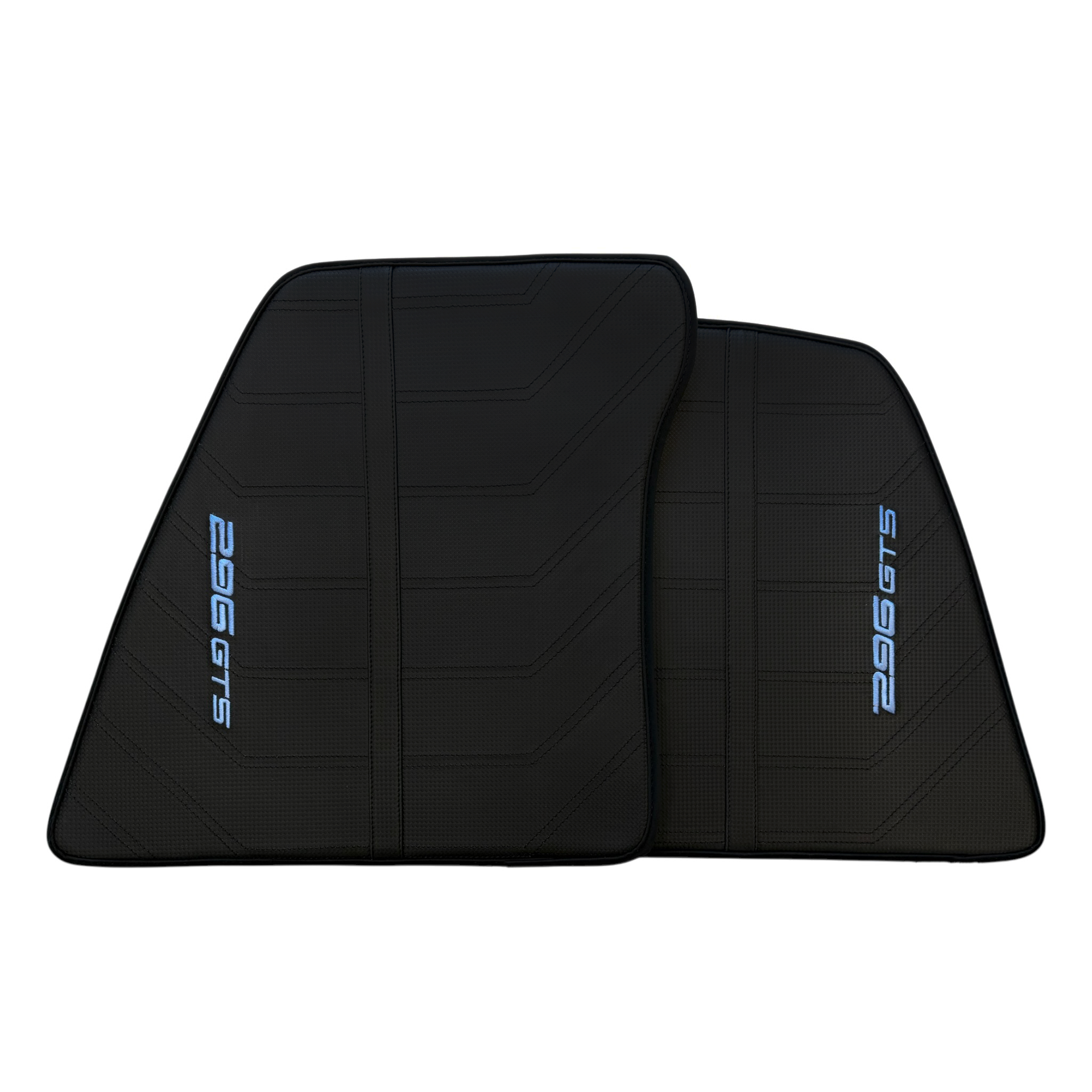 Premium Black Leather Floor Mats for Ferrari 296 GTS 2022-2024