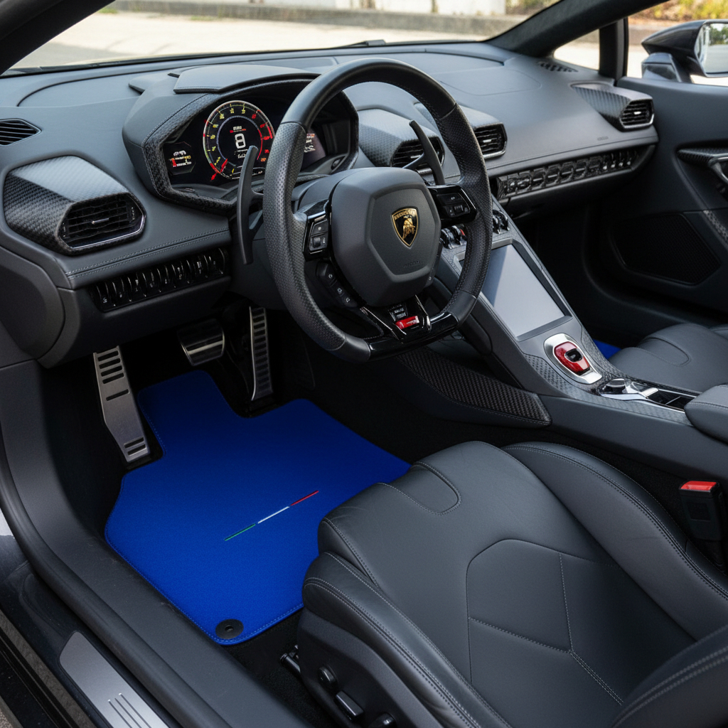 Custom Floor Mats for Lamborghini Huracan Blue Color