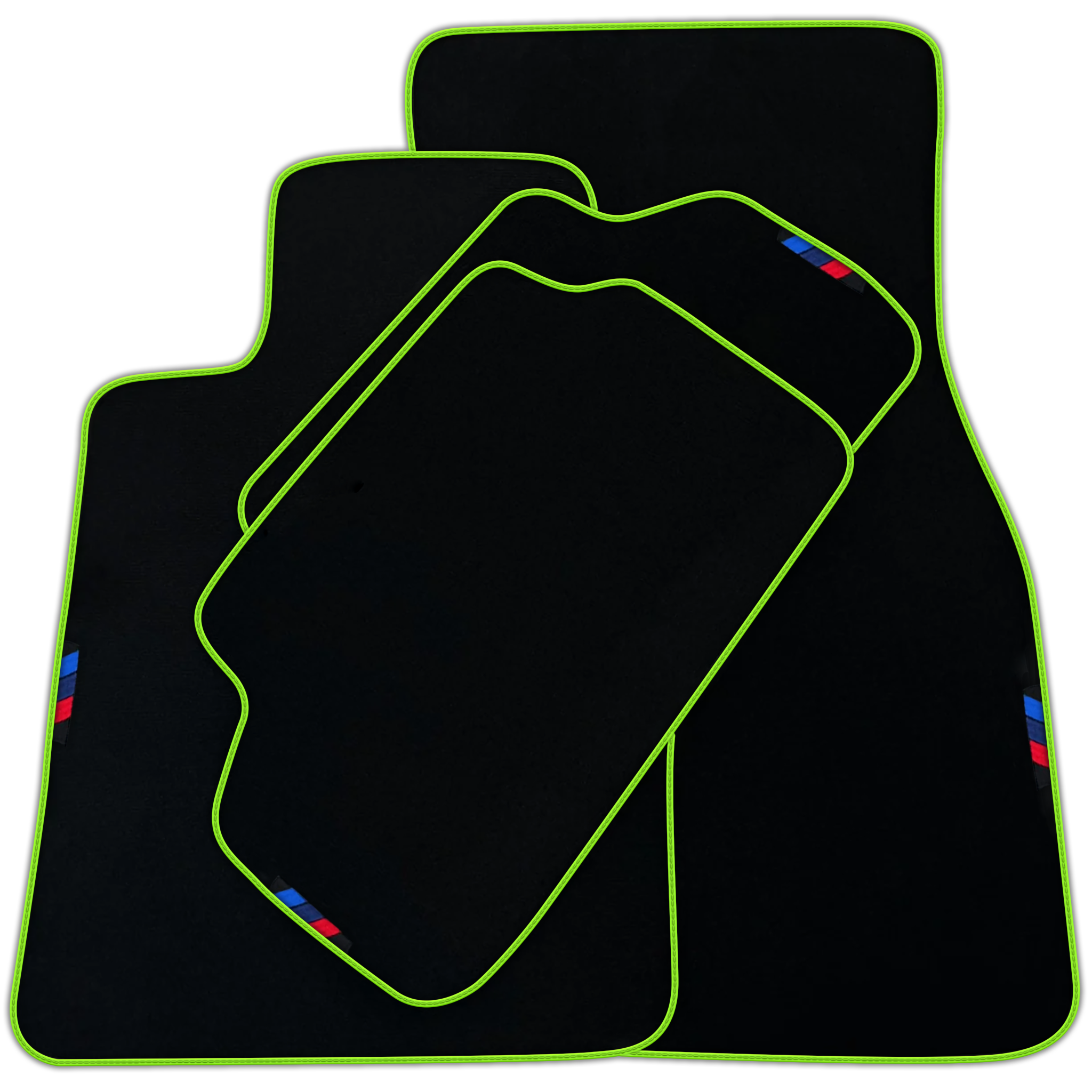 Black Floor Mats For BMW X1 Series E84 | Green Trim | Various Trim Colors
