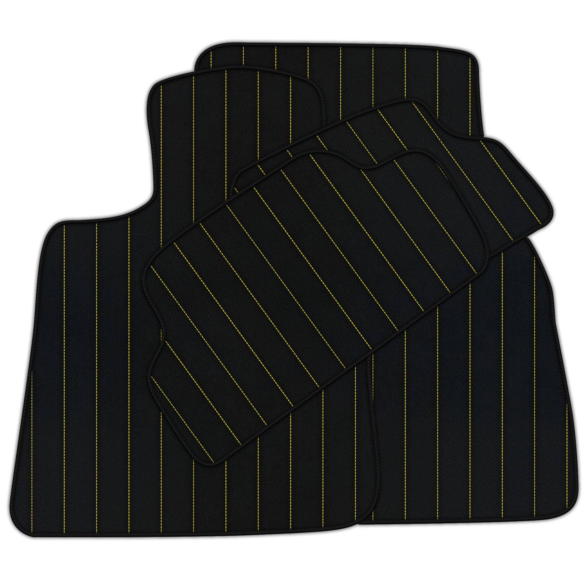 Customizable Leather Floor Mats with Line Pattern for Mini Cabrio R52 Convertible (2004-2009)