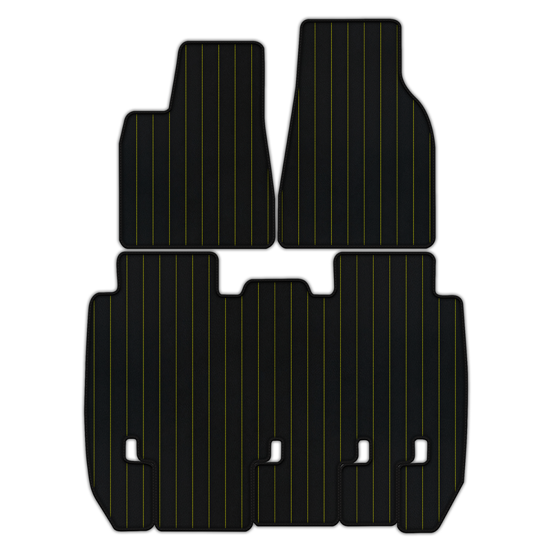 Customizable Leather Floor Mats with Line Pattern for Tesla Model X - 5 Seats (2016-2025)