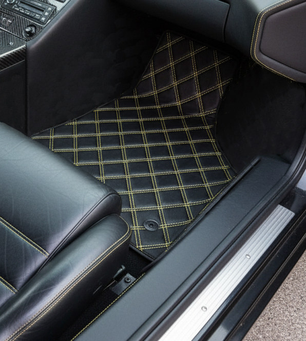 Customizable Leather Floor Mats with Triangle Pattern for Lamborghini Diablo (1990-2001) - AutoWin
