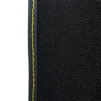 Black Floor Mats for Ferrari FF (2011-2016) with Leather Border | Yellow Edition