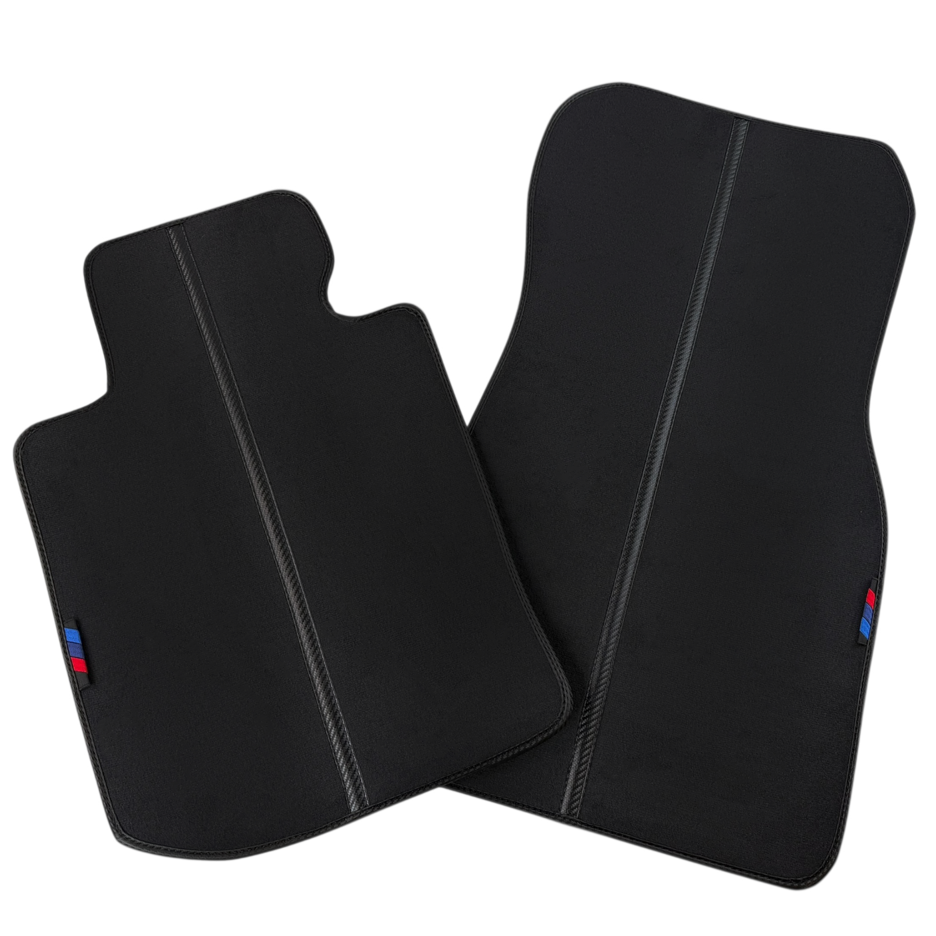 Black Leather Floor Mats for BMW M4 G82 Coupe (2021-2025) with Line Pattern - AutoWin