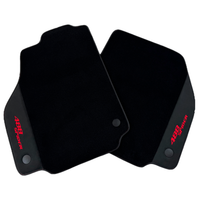 Black Floor Mats for Ferrari 488 Spider (2016-2022) with Alcantara | Red Sewing