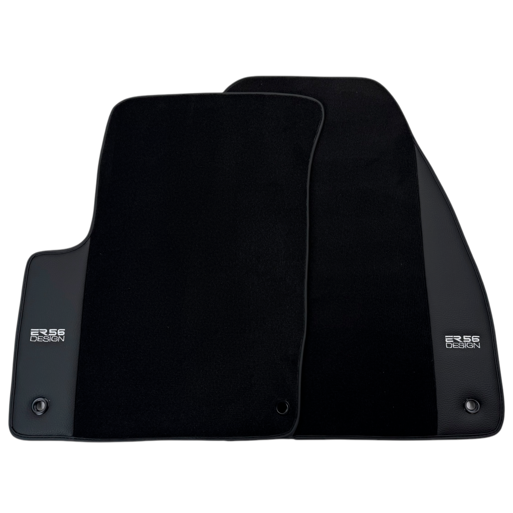 ER56 Design Black Floor Mats for Chevrolet Lanos with Leather