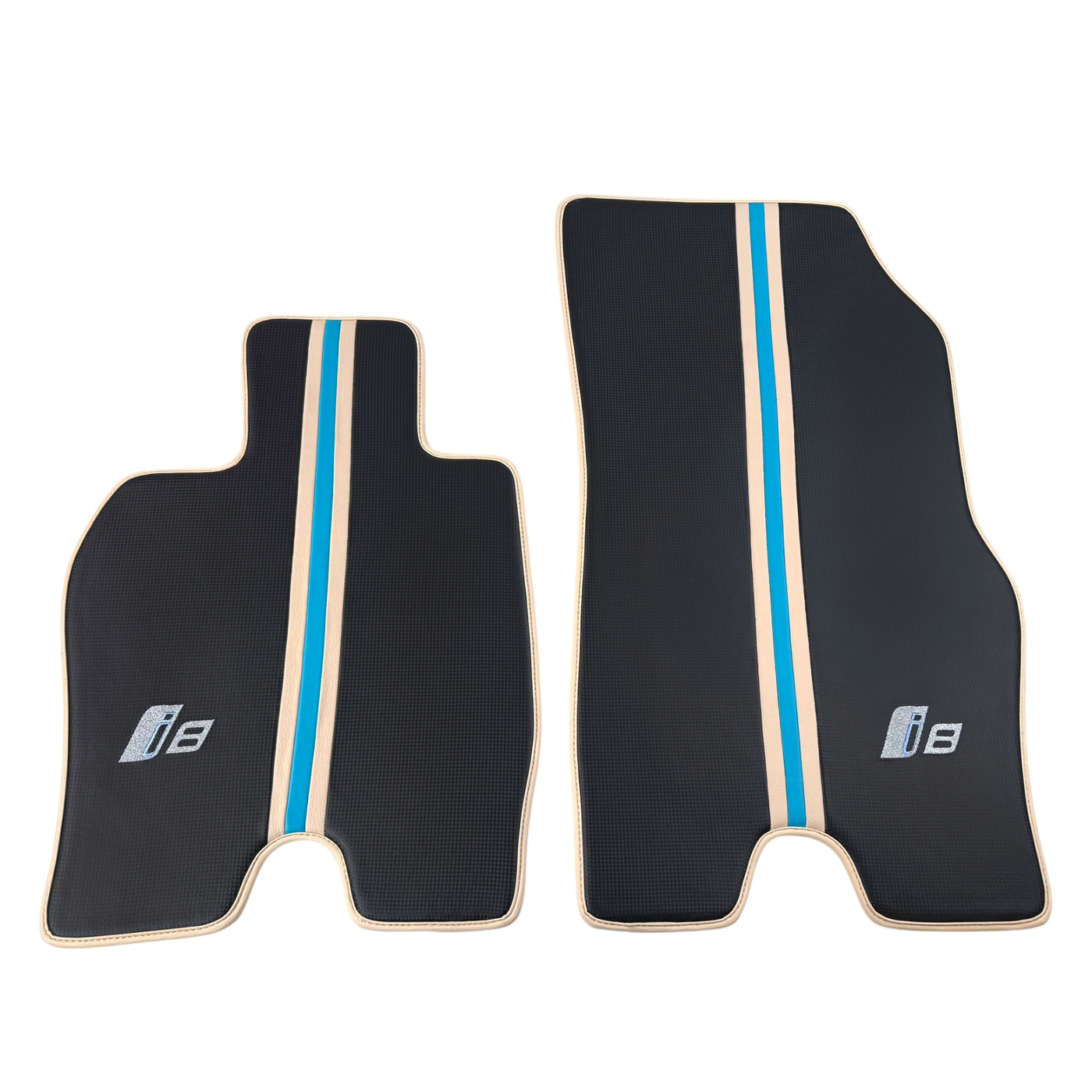 Carbon Fiber Floor Mats for BMW i8 Series L12 L15 | Cream Leather
