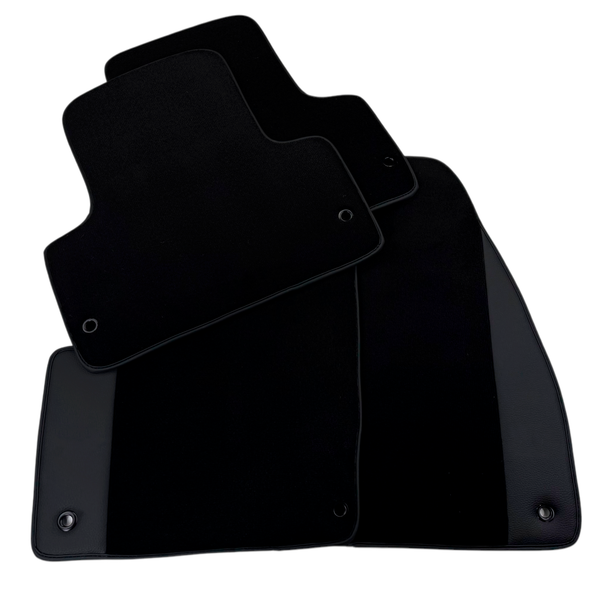 Black Floor Mats for Chevrolet Aveo T200 (2002-2011) with Leather | AutoWin