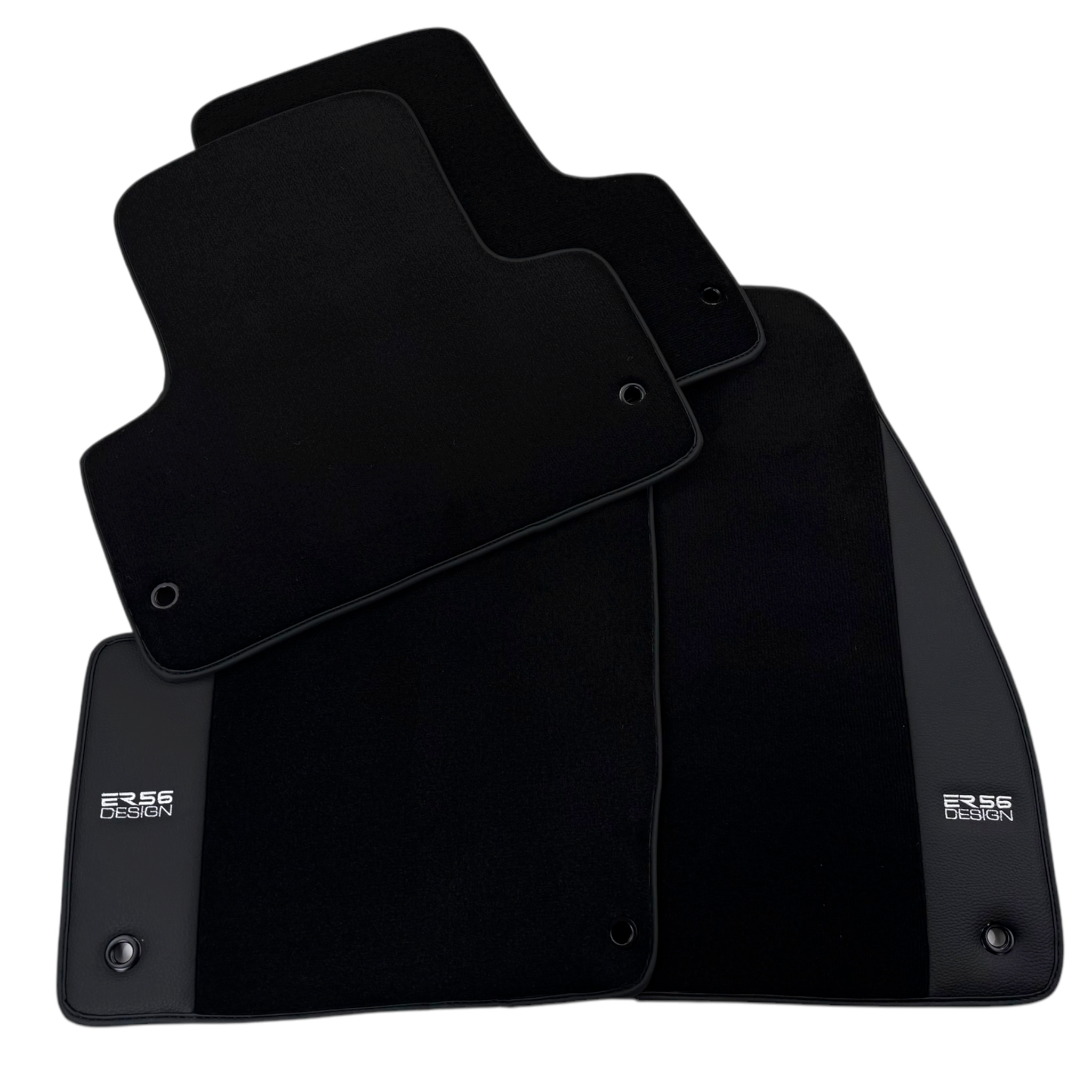 ER56 Design Black Floor Mats for Jeep Cherokee KJ Sport (2002-2007) with Leather