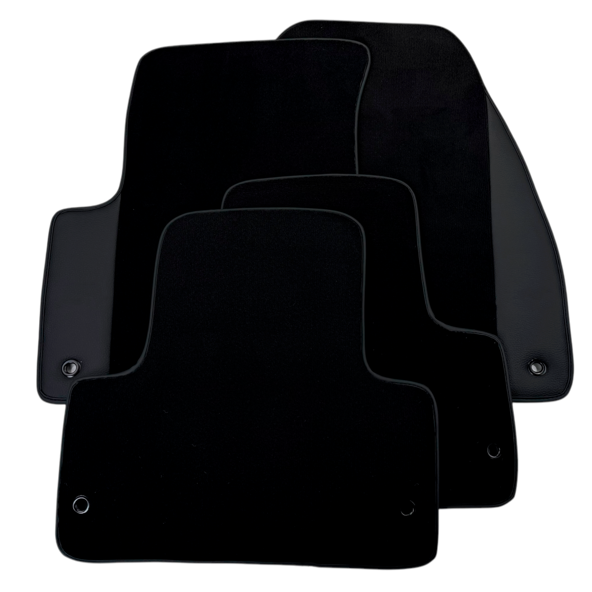 Black Floor Mats for Chevrolet Aveo T200 (2002-2011) with Leather | AutoWin