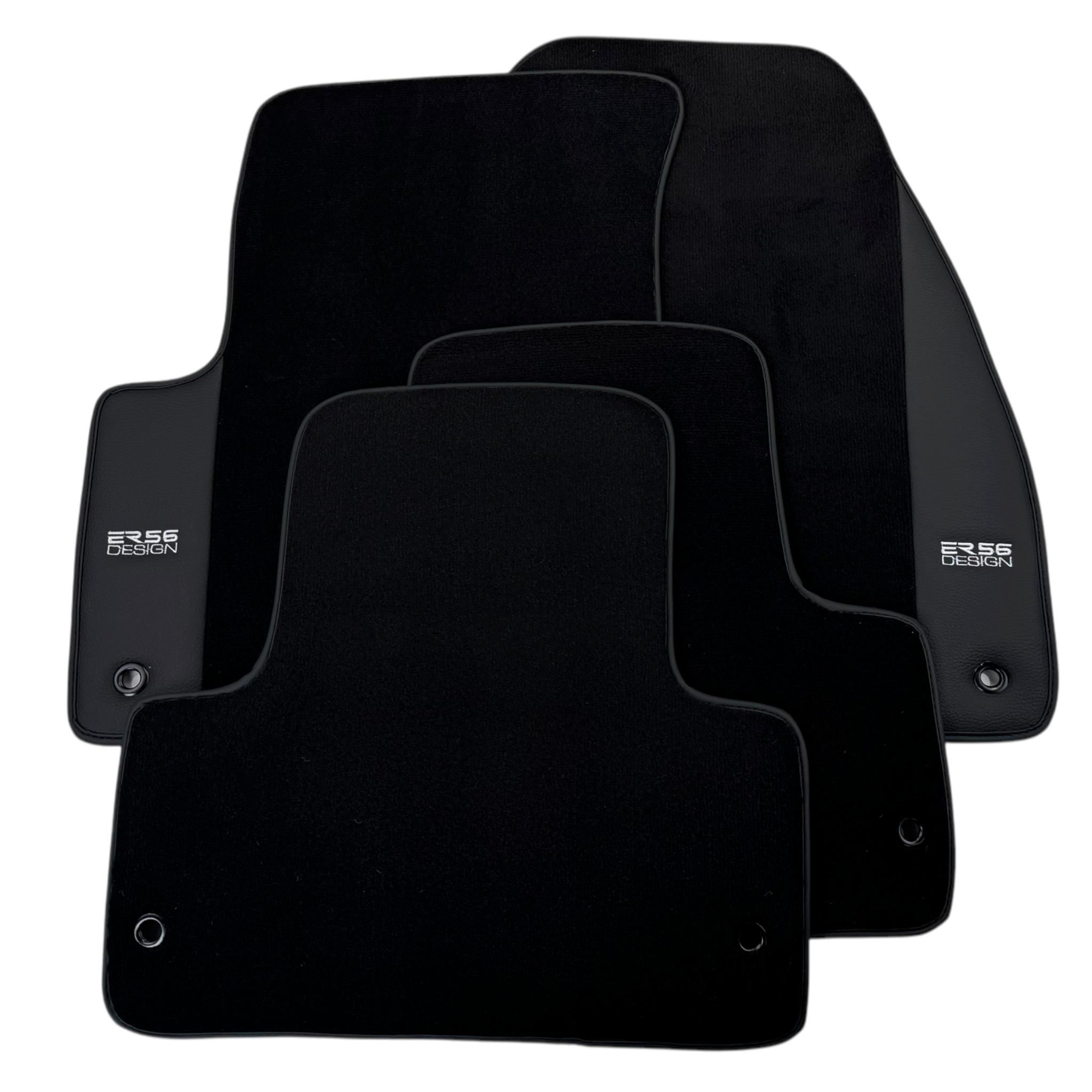 ER56 Design Black Floor Mats for Jeep Renegade (2018-2024) Co Drive without Fixing System with Leather