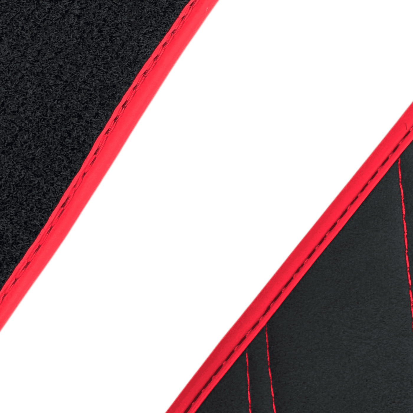 Black Alcantara Floor Mats for Ferrari 488 Pista Spider (2019-2021) with Red Alcantara Accents