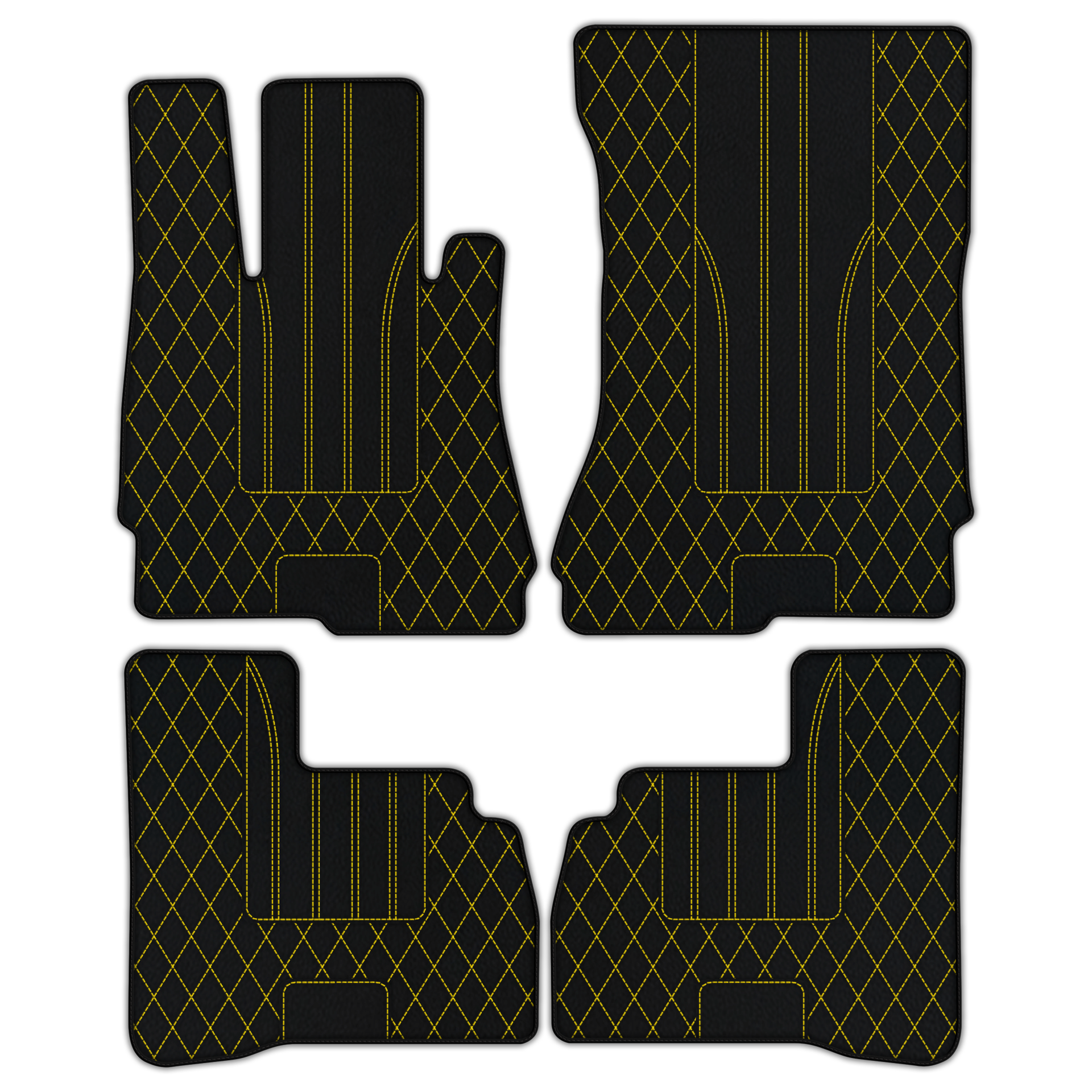 Customizable Leather Floor Mats with Raptor Hex Pattern for Mercedes Benz S-Class W221 (2005-2013) Long Wheelbase - AutoWin