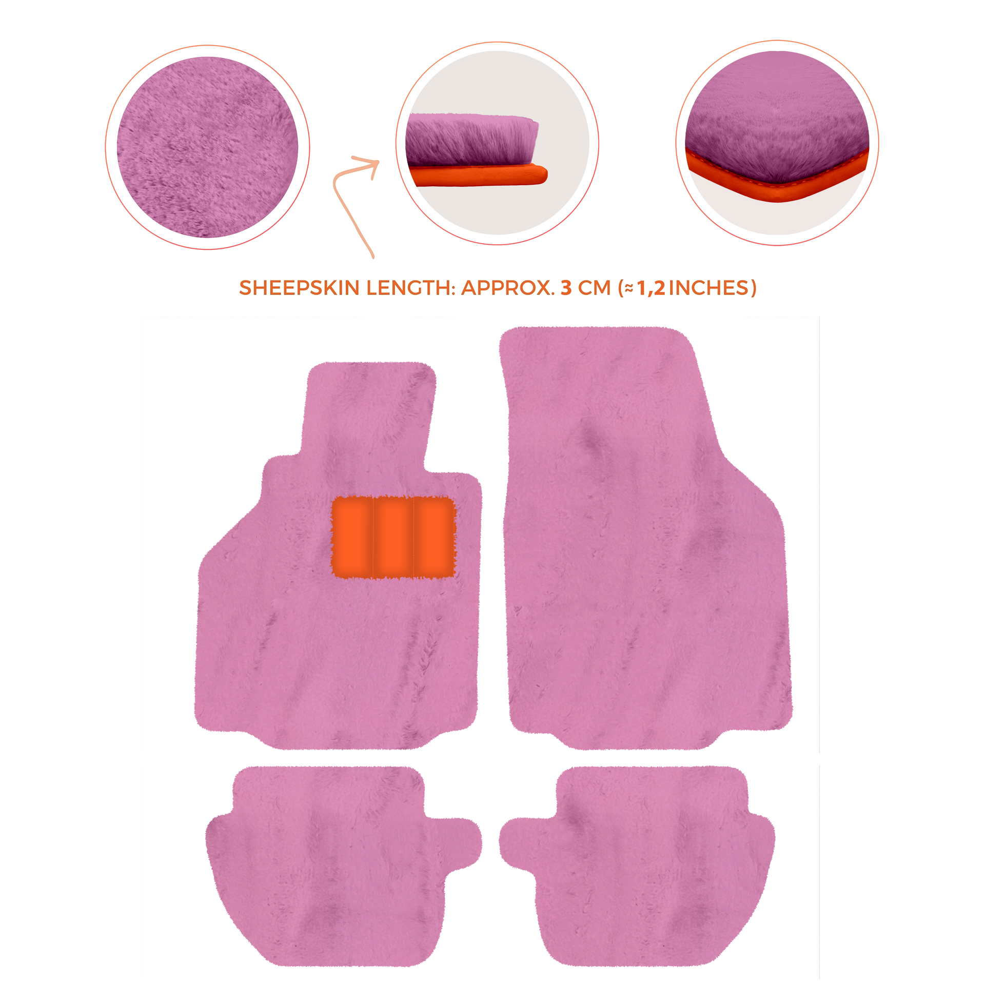 Premium Luxury Sheepskin Floor Mats for Ferrari Roma (2021-2024)